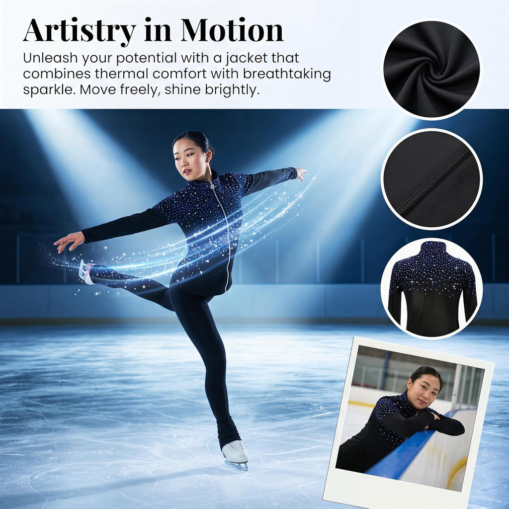 JoyCan Chaqueta de patinaje artístico con forro polar cálido abrigo...