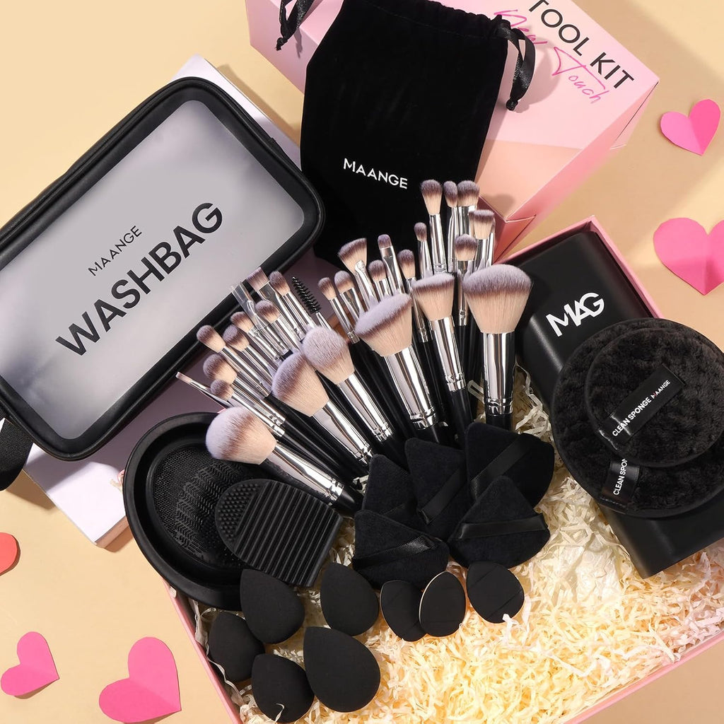 MAANGE Juego de brochas de maquillaje 51 PIEZAS, brochas de maquill...
