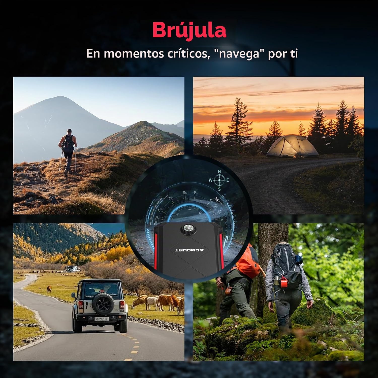 Acmount P100 - Arrancador de auto P100, paquete de batería de arran...