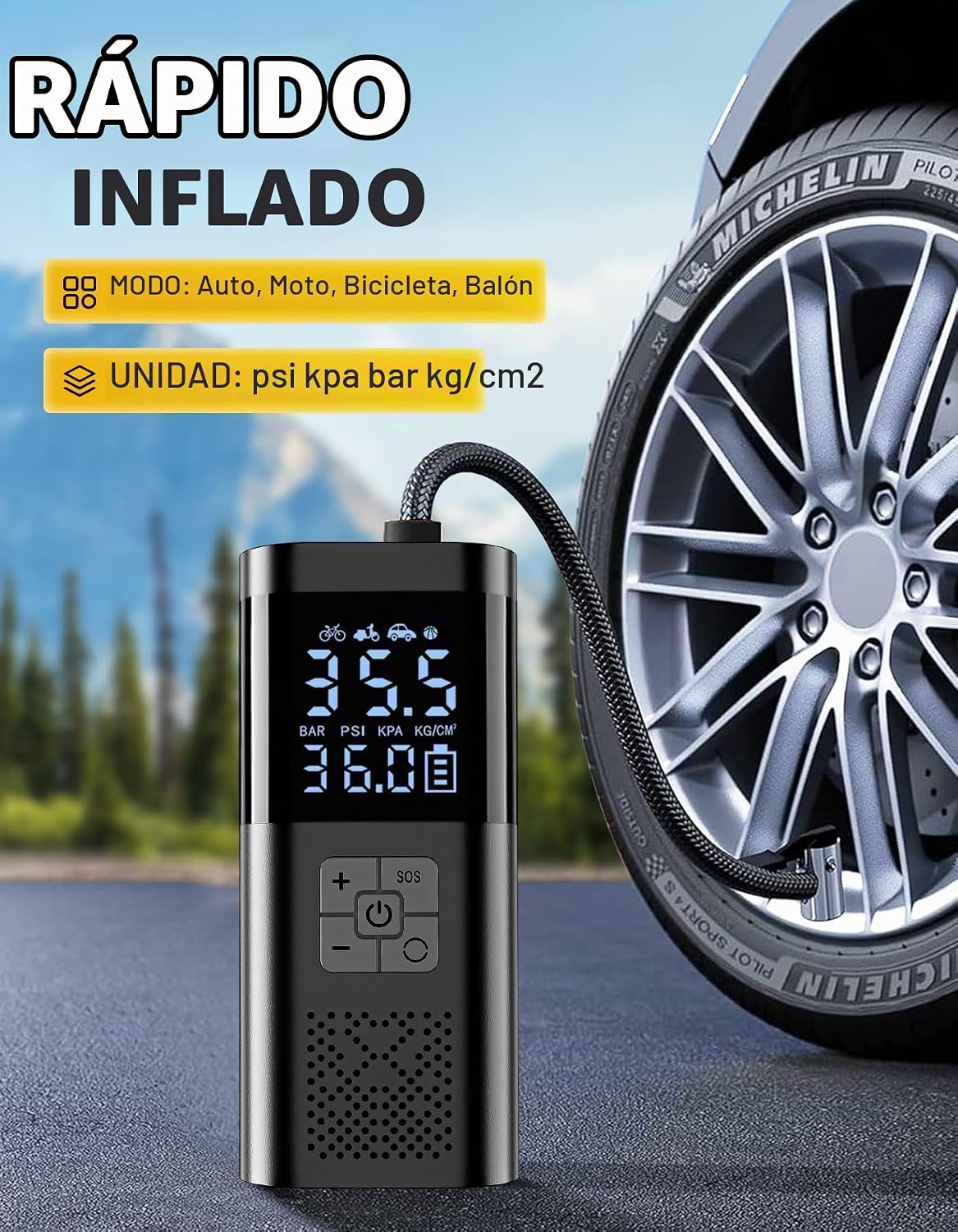 Arrancador de batería de coche de 12 V con cargador rápido de 65 W,...