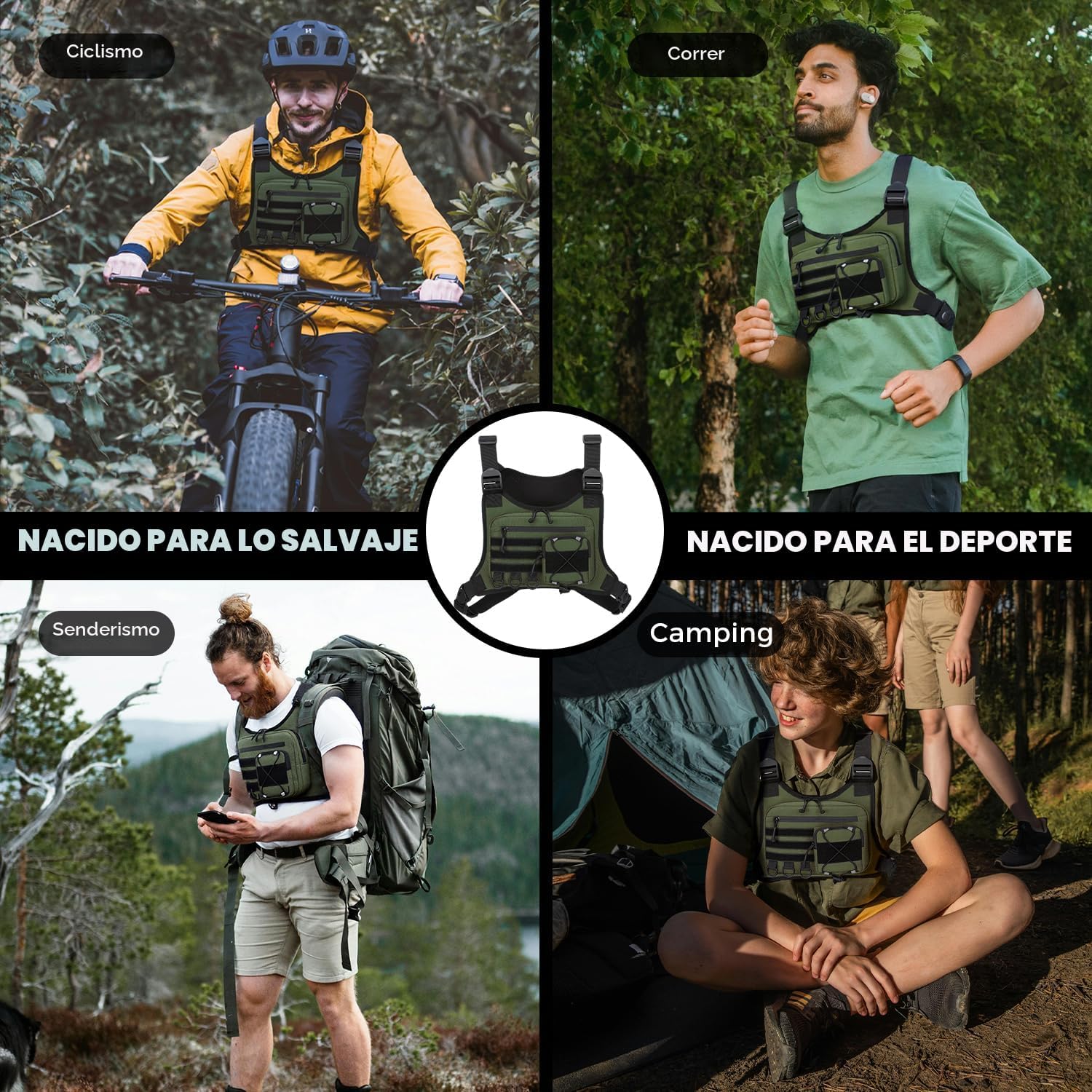 koculemi Bolsa de Pecho para Deportes al Aire Libre para Hombres, F...