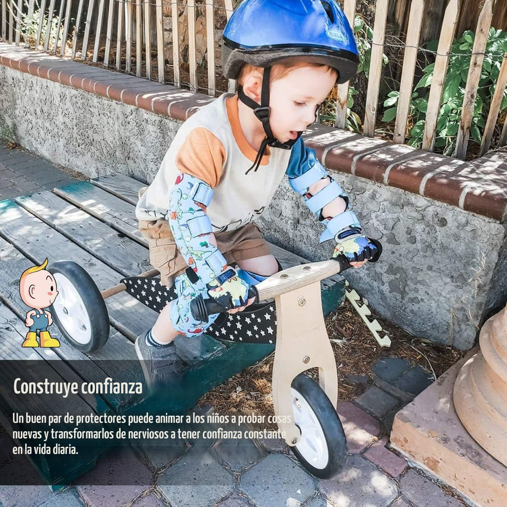 Rodilleras y coderas para niños de estilo suave con guantes de bici...