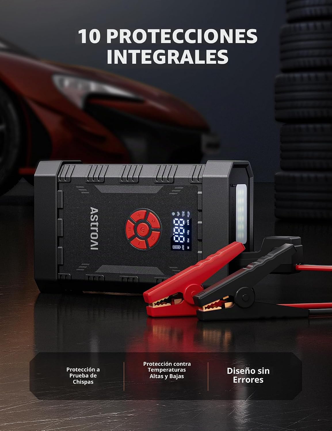 AstroAI A30 Arrancador con Compresor de Aire, Arrancador de Batería...