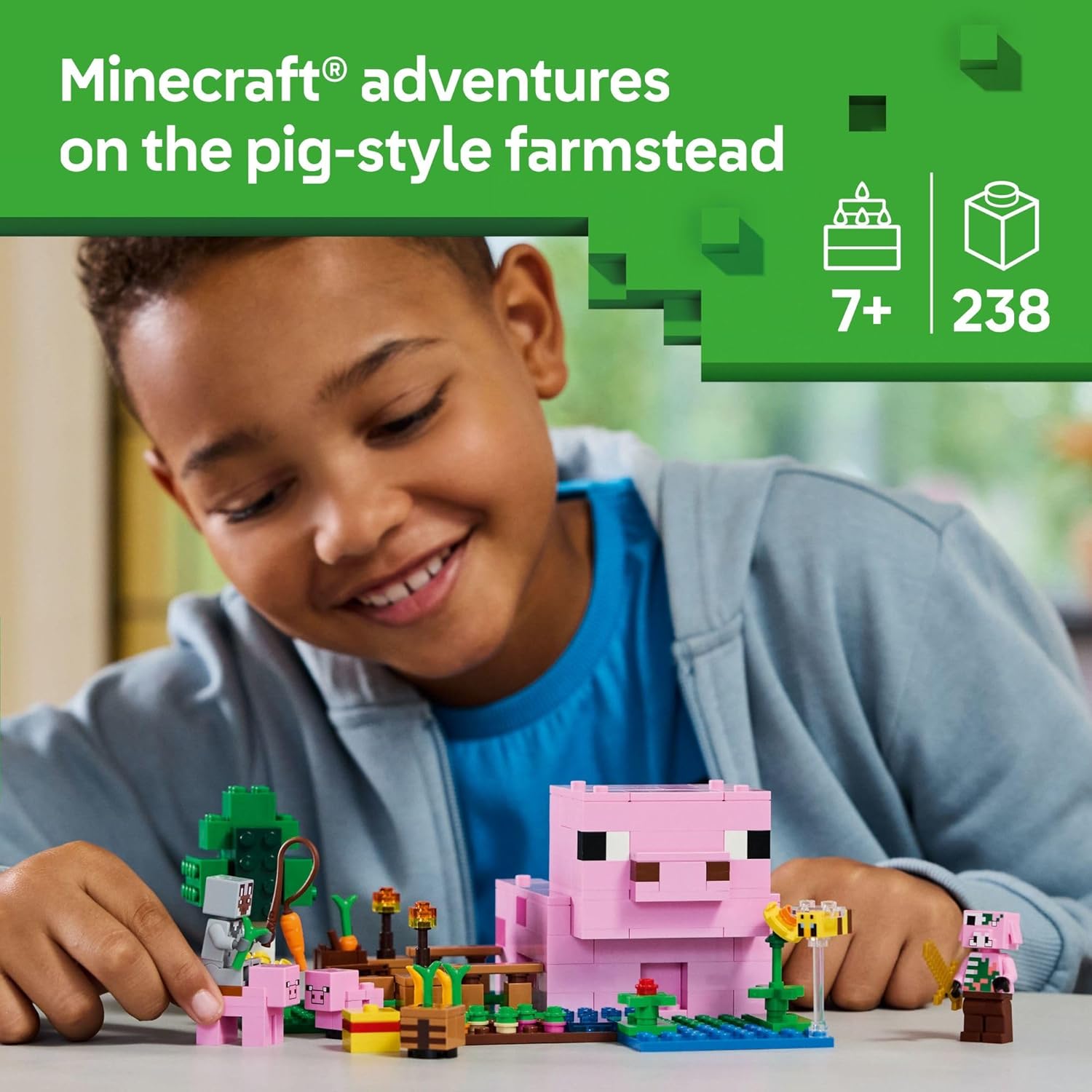LEGO Minecraft - Figuras de juguete y juego de La Casa del Cerdito...