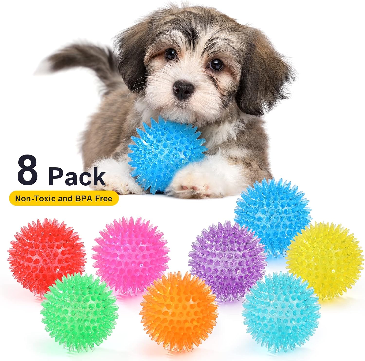 VITEVER Pelotas chirriantes de juguete para perros pequeños y media...