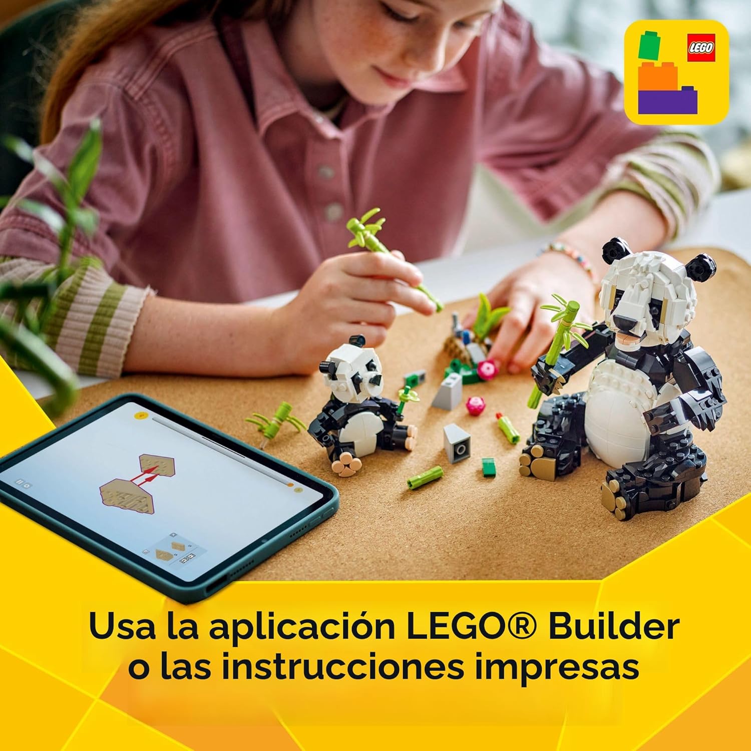 LEGO Creator 3 en 1 Familia de Pandas Salvajes - Kit de Juguetes de...