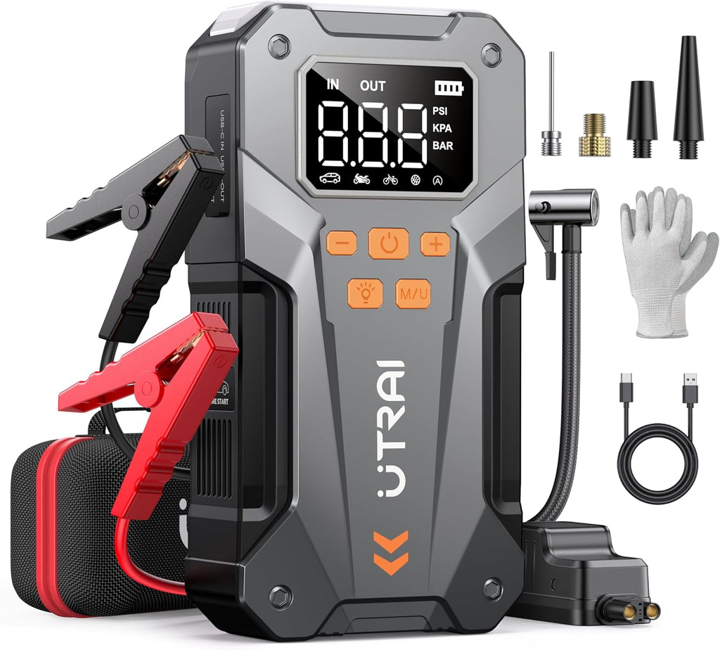 UTRAI Arrancador de 5000A 150PSI con compresor de aire, caja de arr...