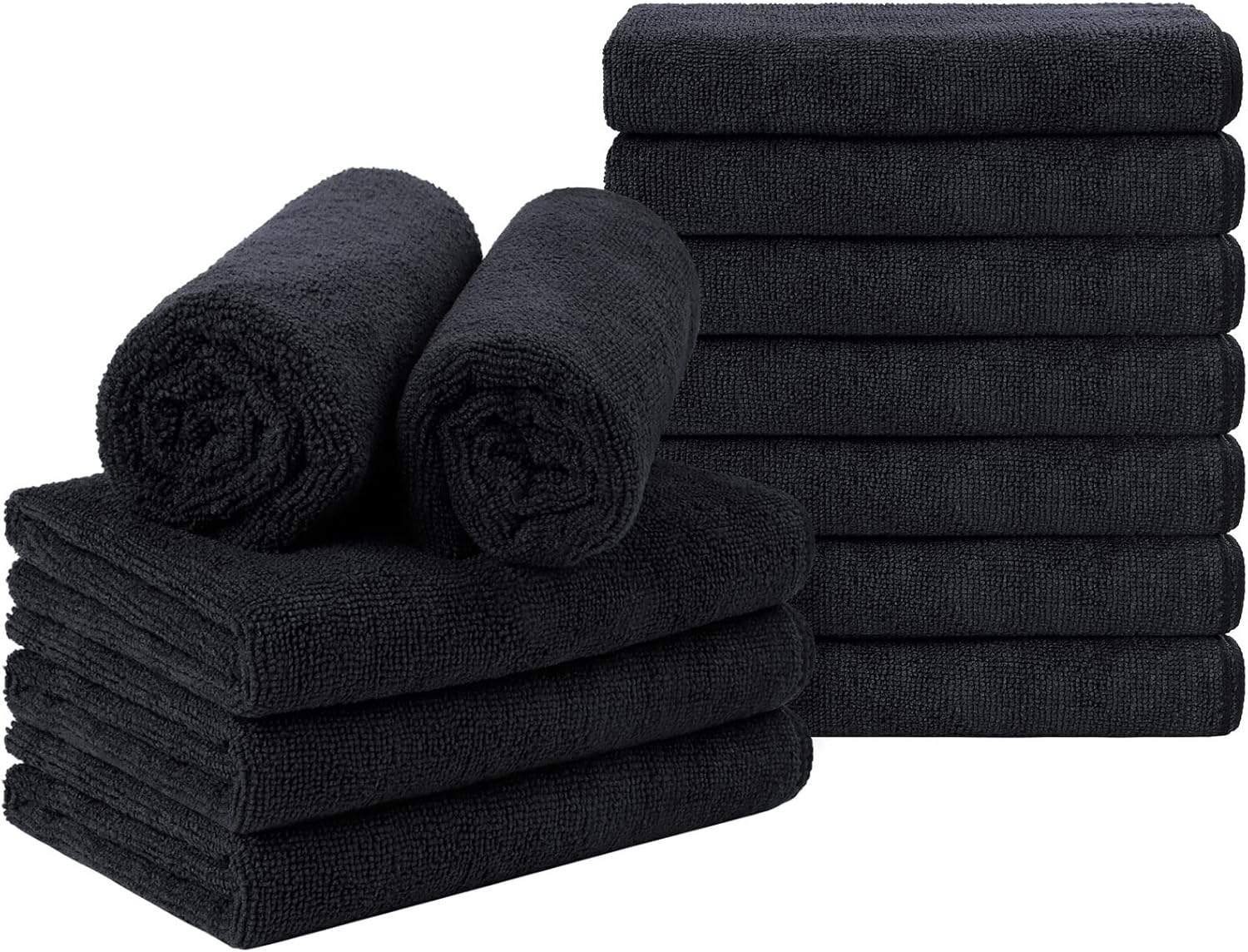 Orighty Paquete de 12 toallas negras para salón, paquete de 12 (no...