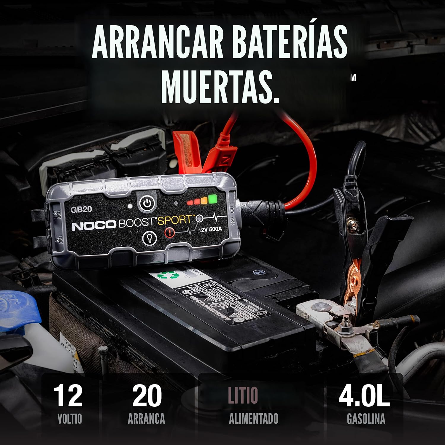 NOCO Boost GB20: Arrancador ultra seguro de 500A \u2013 Paquete de...
