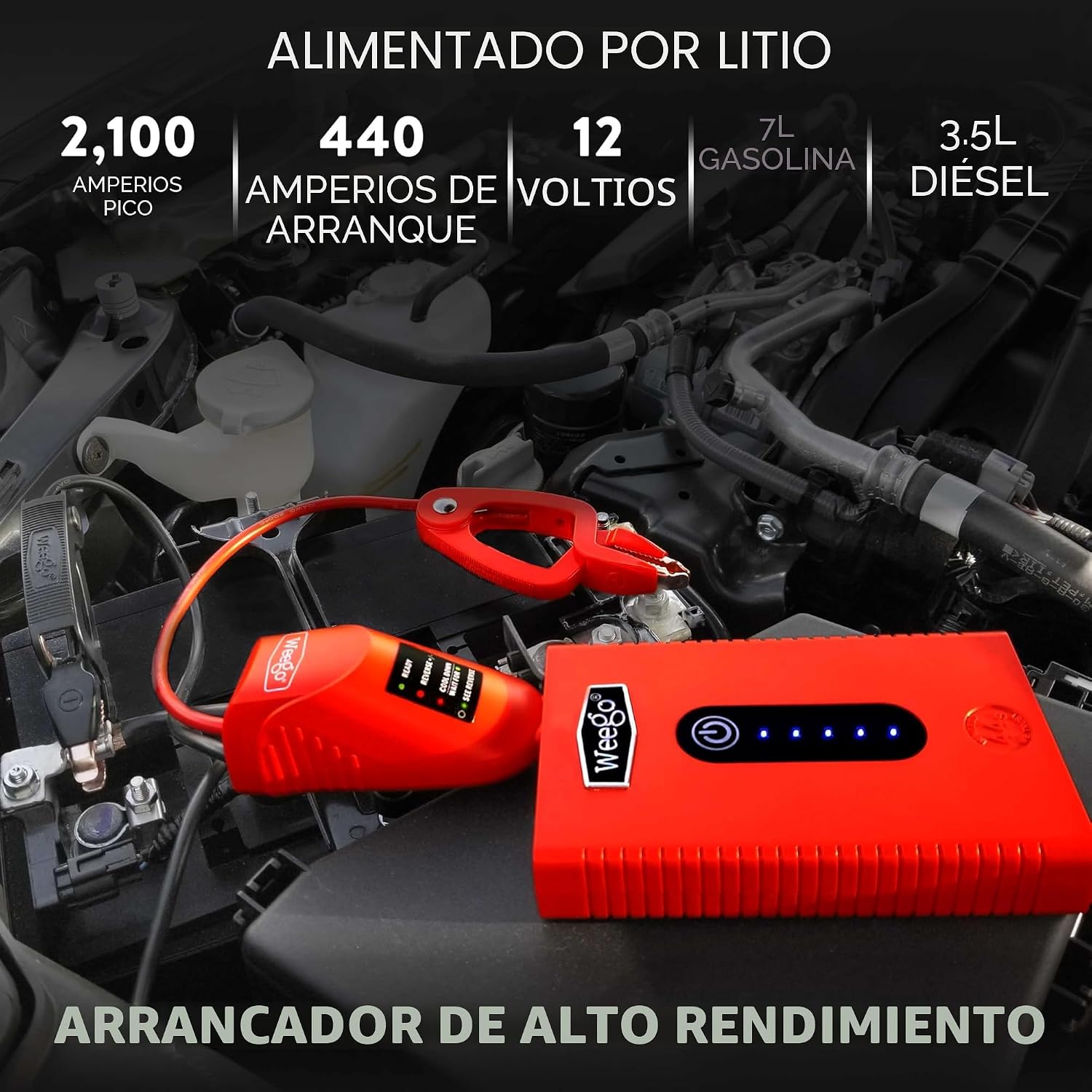 Weego 44s: Arrancador de batería de litio de 12V para automóvil de...