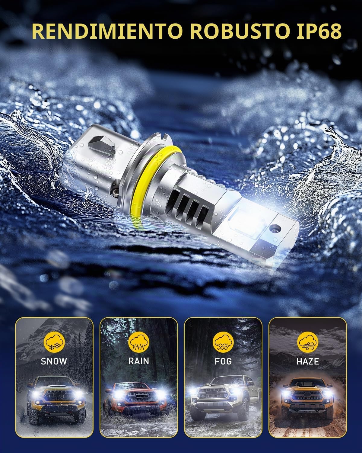 AUXITO Combo de bombillas LED 9007, 40,000 lm súper brillantes, paq...