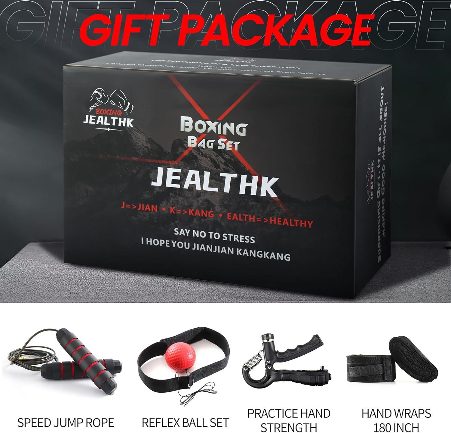 Jealthk Juego de sacos de boxeo pesados de 4 pies para adultos, equ...