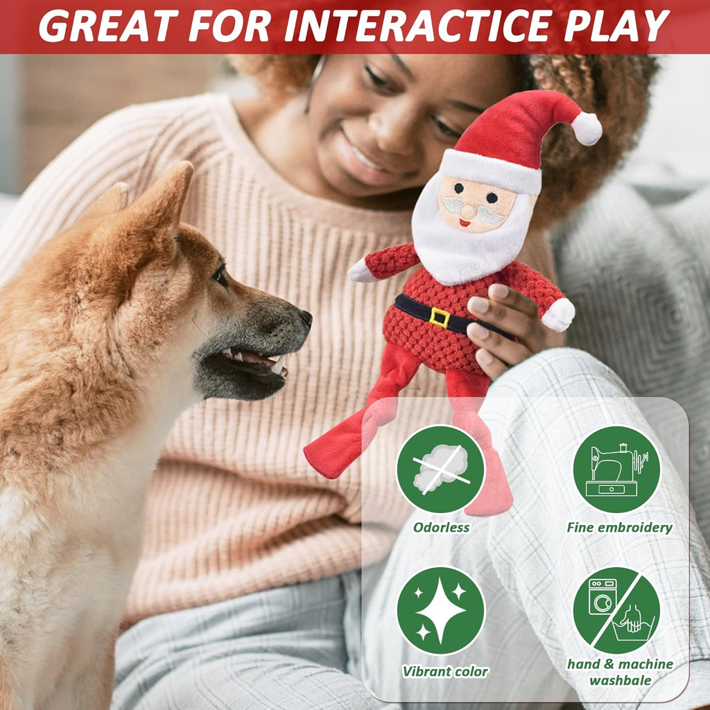 LECHONG Juguetes de Navidad para perros, 4 juguetes chirriantes par...