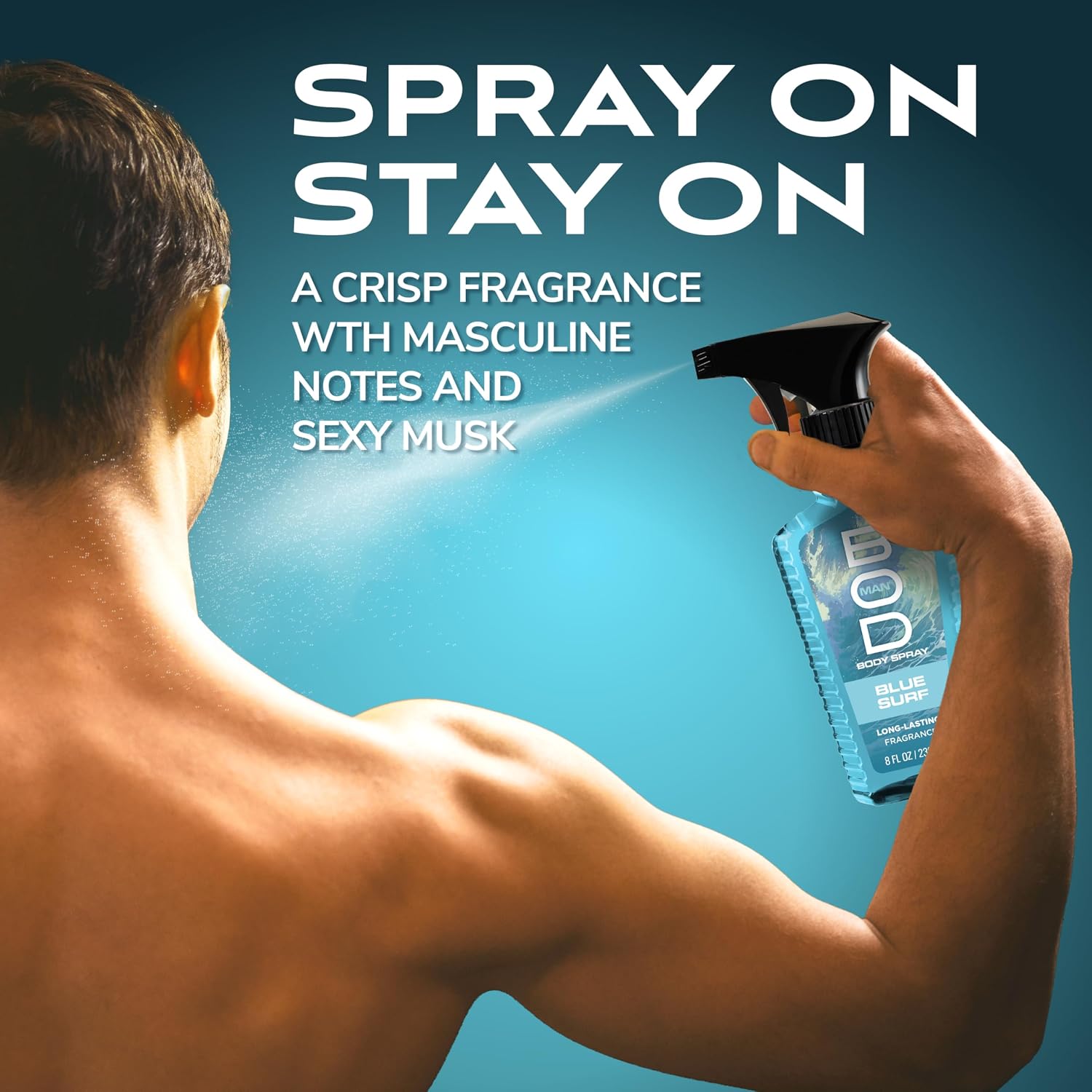 BOD man Fragancia corporal en aerosol, Blue Surf, 8 onzas líquidas...