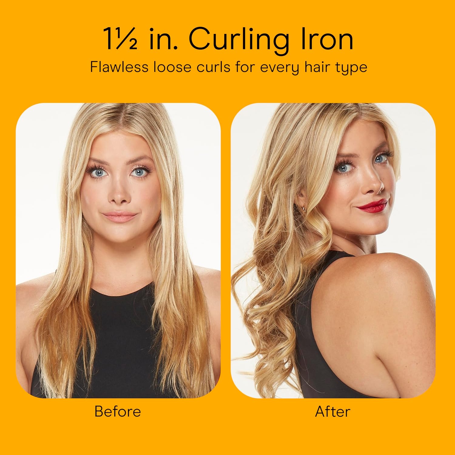 Rizadora de cabello por calor. Efecto instantáneo, de Conair., Negr...