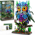 Sillbird Juego de construcción de búho de flores para adultos, rega...