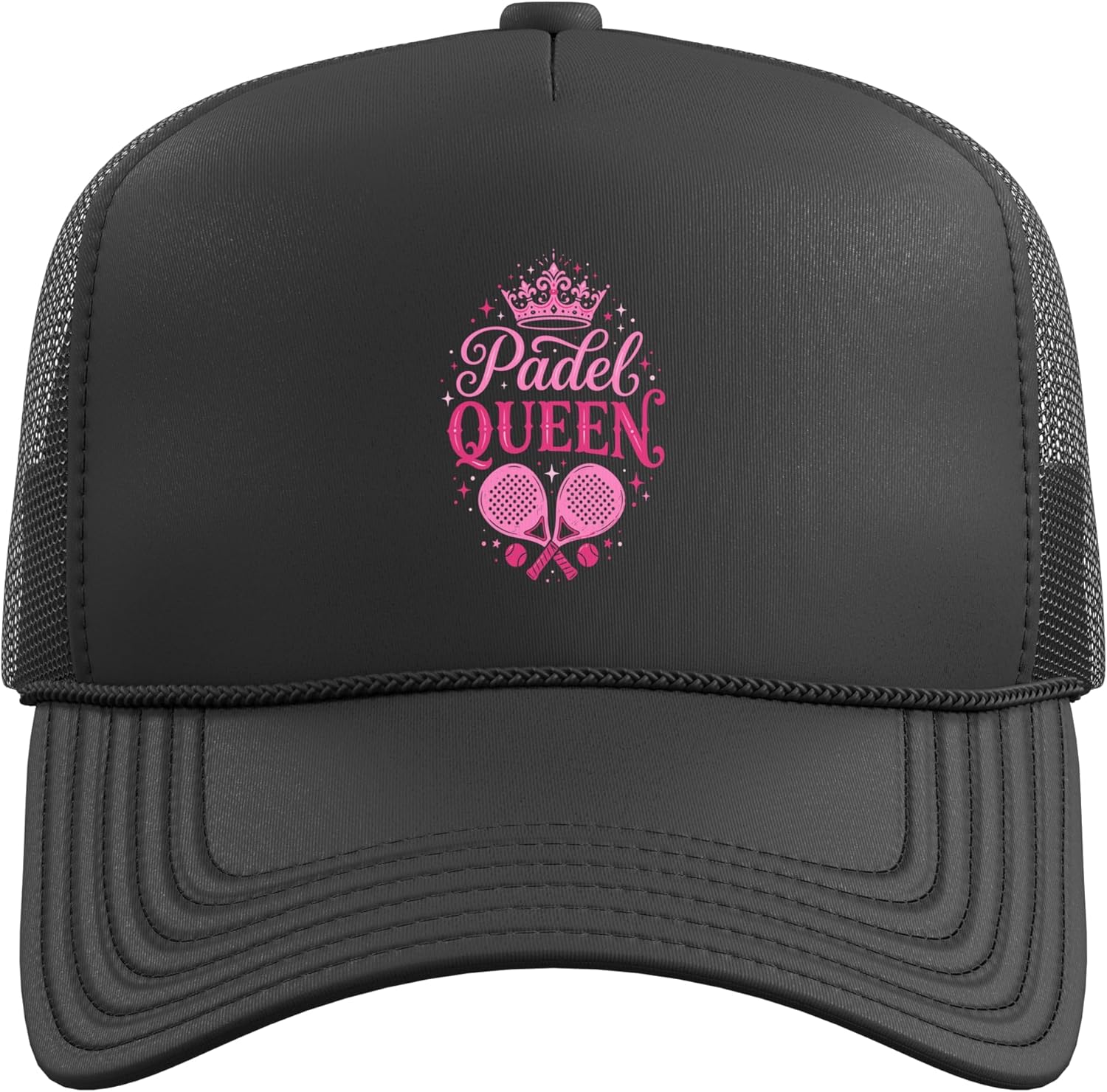 Padel Queen Gorra Trucker Funny Padel Racket Crown Rosa con Parte T...