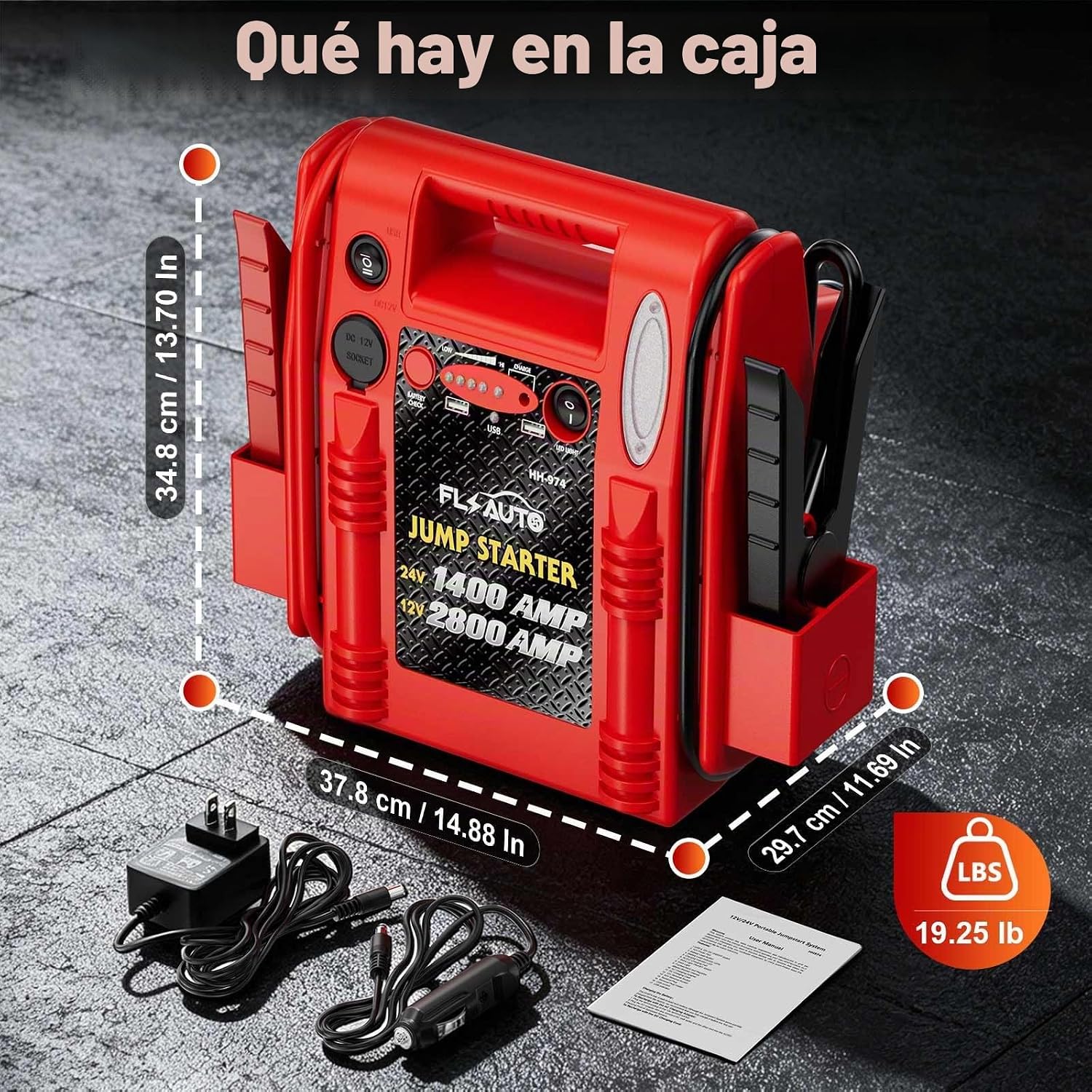 Arrancador de coche y potenciador de batería de alta resistencia de...