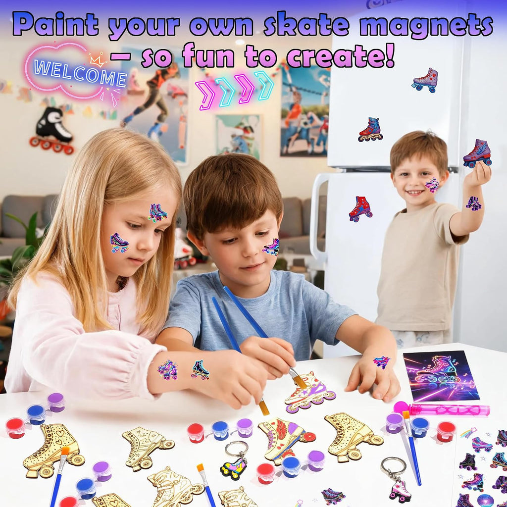 HandTool 120pcs Roller Skate Party Favors Kit for Kids, DIY Paint C...