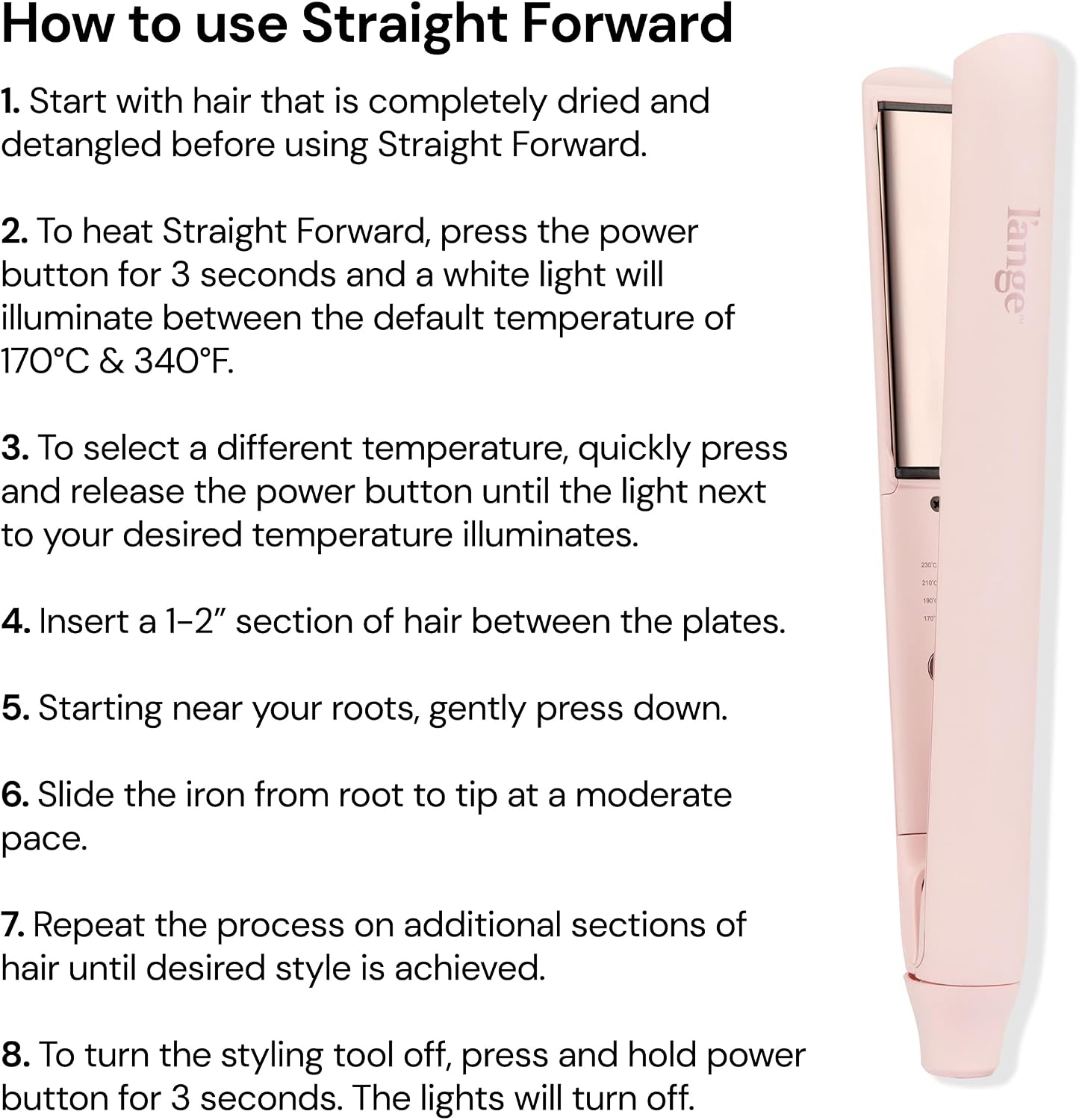 L'ANGE HAIR Plancha Alisadora de Titanio Straight Forward \u201...