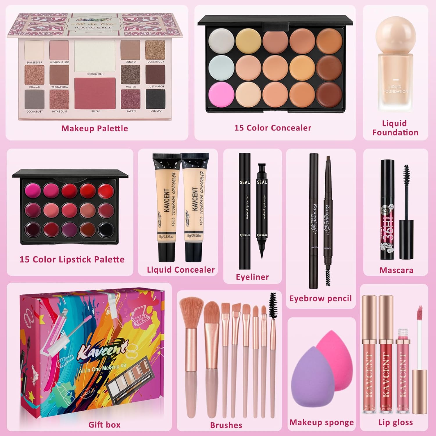 Kit de Maquillaje para Mujeres Adolescentes Kit Completo de Maquill...