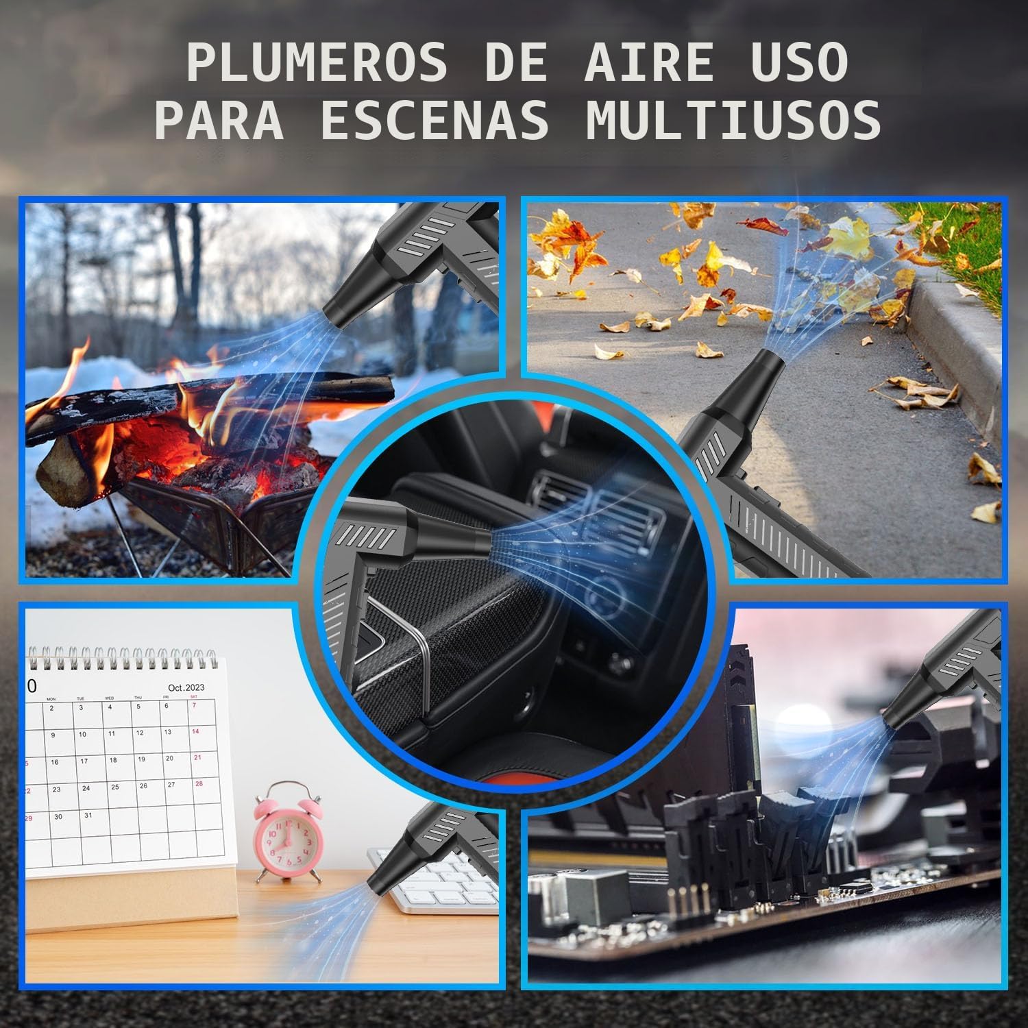 CAGIWIRU Plumero de Aire Comprimido - Soplador Mini Turbo, Ventilad...