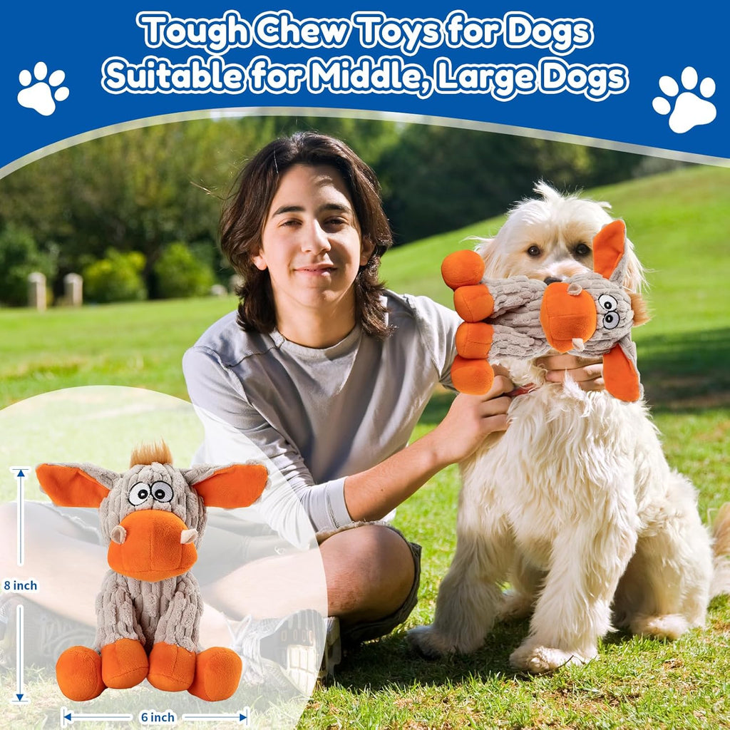 loncoldy Juguetes chirriantes para perros, juguetes resistentes par...
