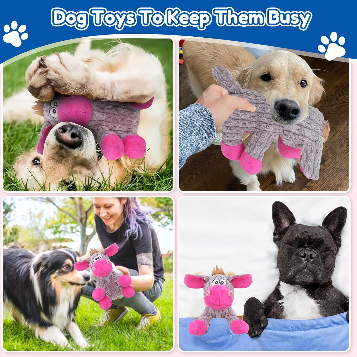 loncoldy Juguetes de Peluche para Masticar para Perros Grandes, Jug...