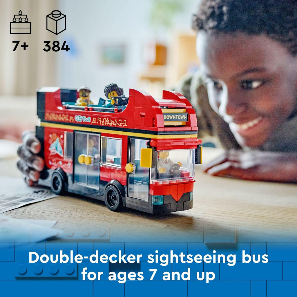 LEGO City Red - Juego de vehículos de juguete de autobús turístico...