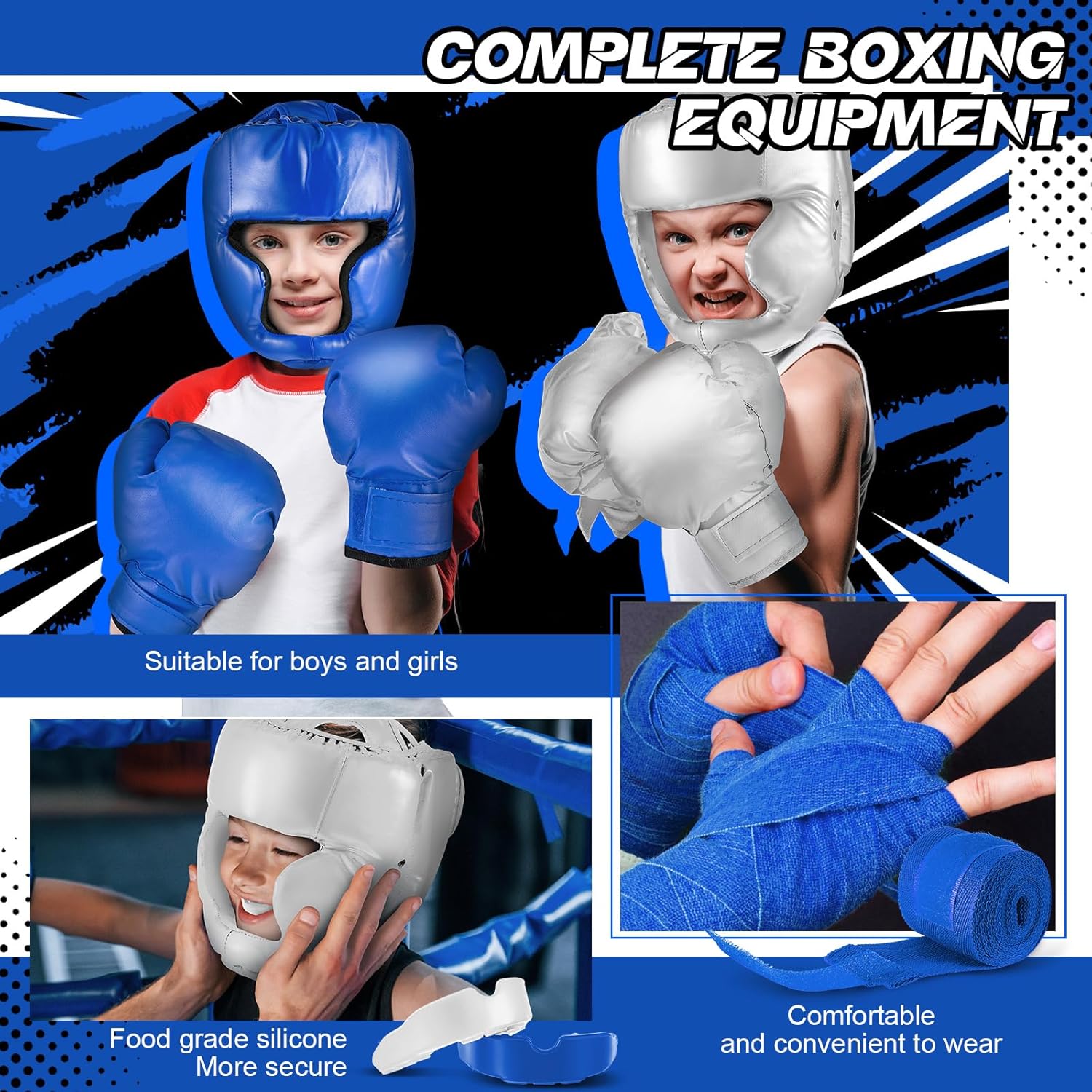 Kanayu Juego de 12 piezas de equipo de boxeo para niños principiant...