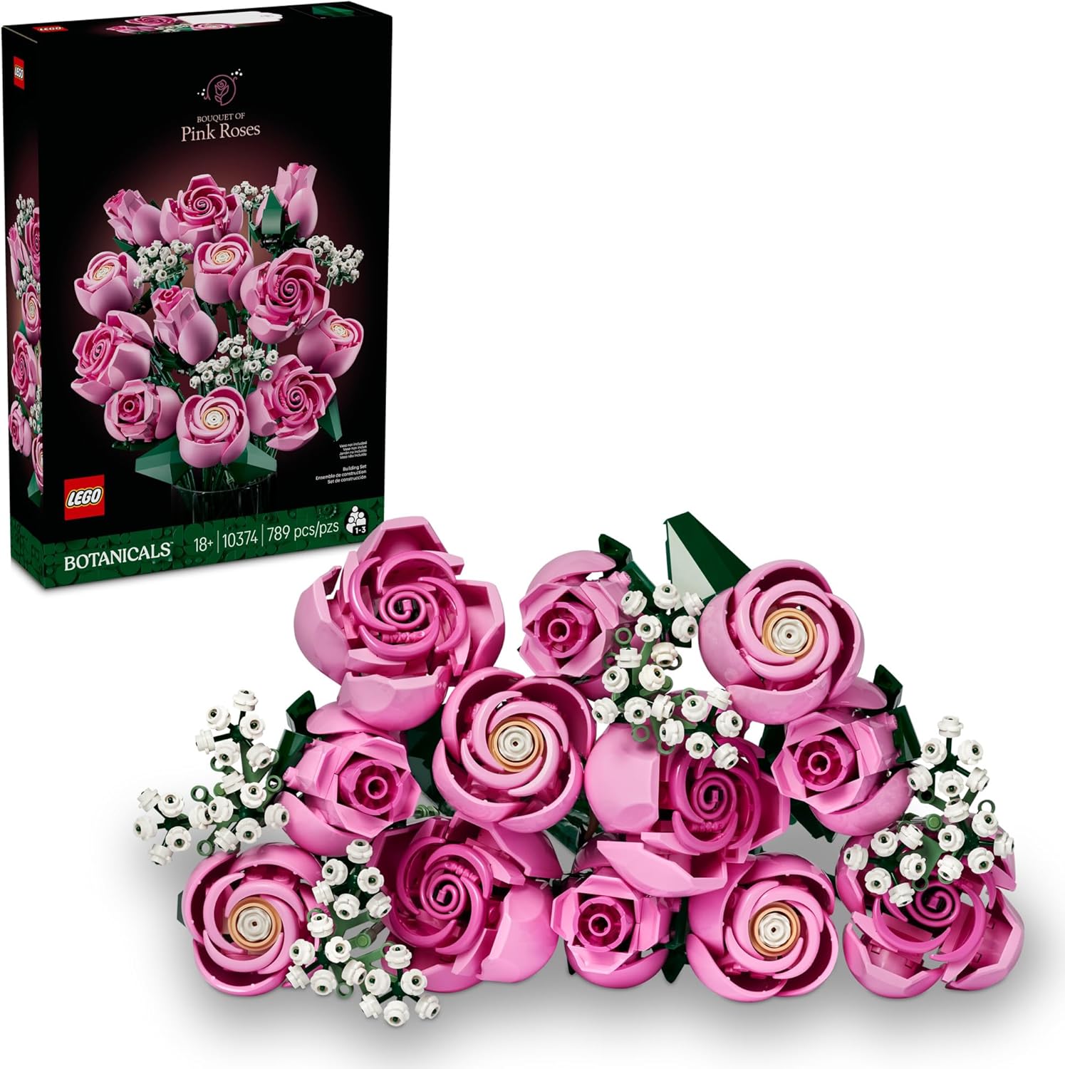 LEGO Botanicals 10374 - Ramo de rosas artificiales, bloques de cons...