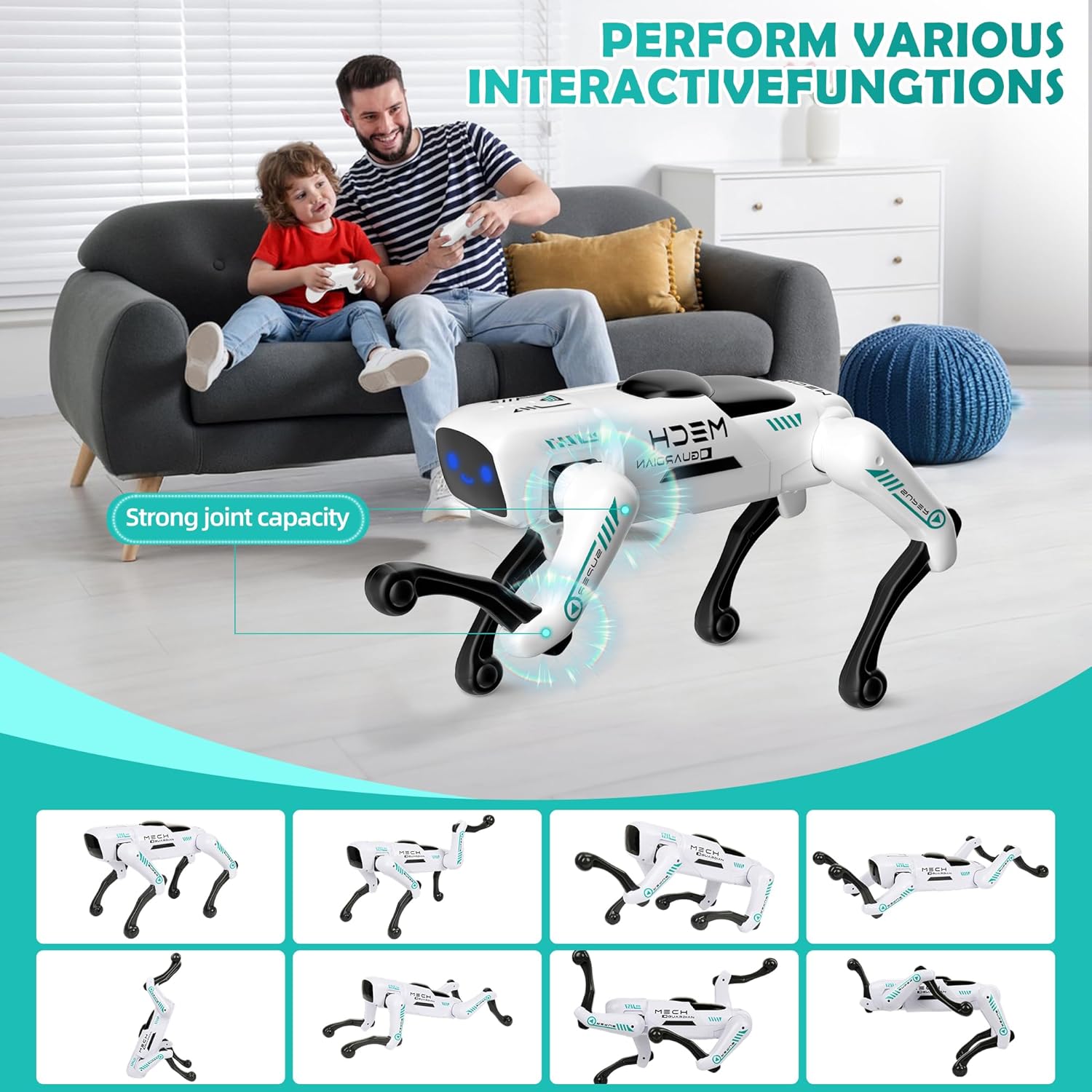 Dingdongwu - Perro robot inteligente para niños, mascota robótica d...