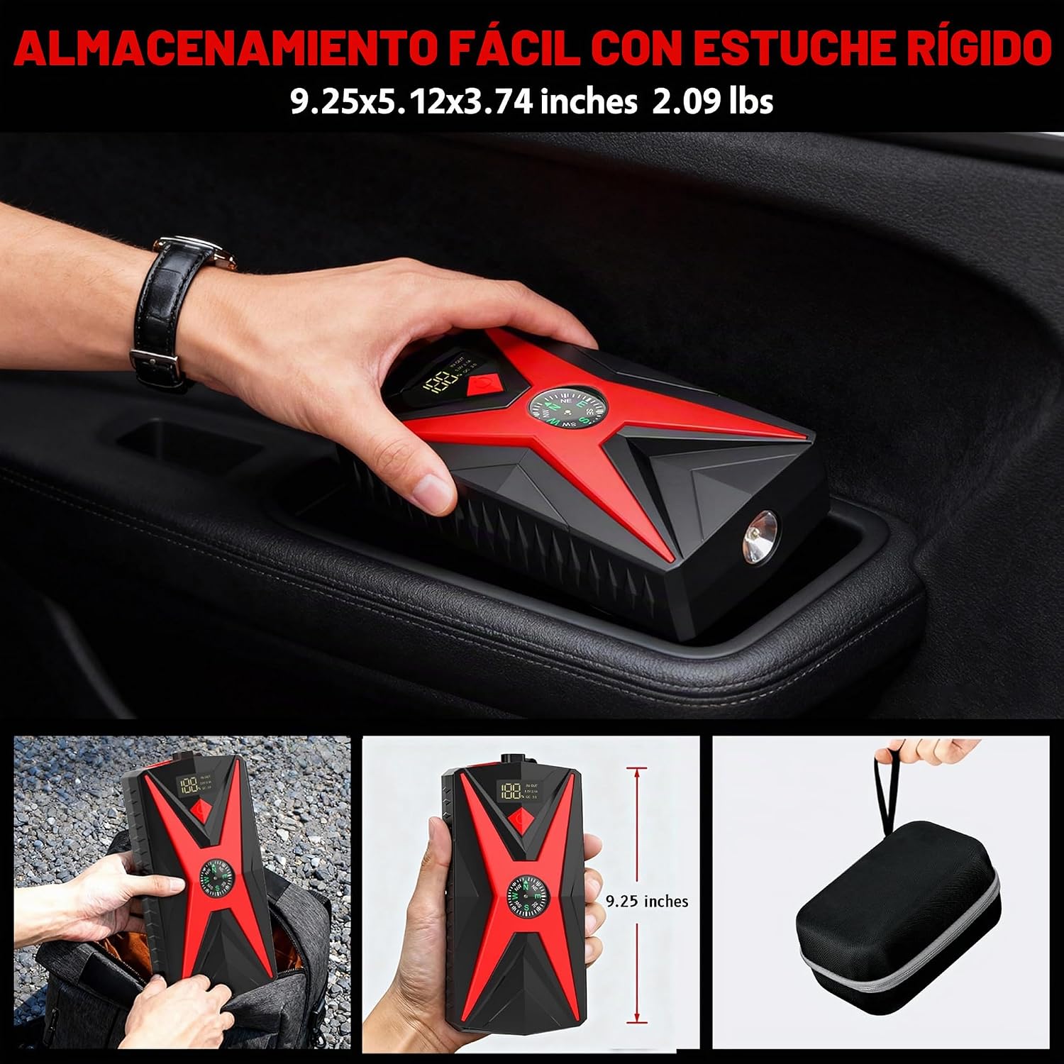 Inorising Arrancador de batería de automóvil, 2000 A pico de arranq...