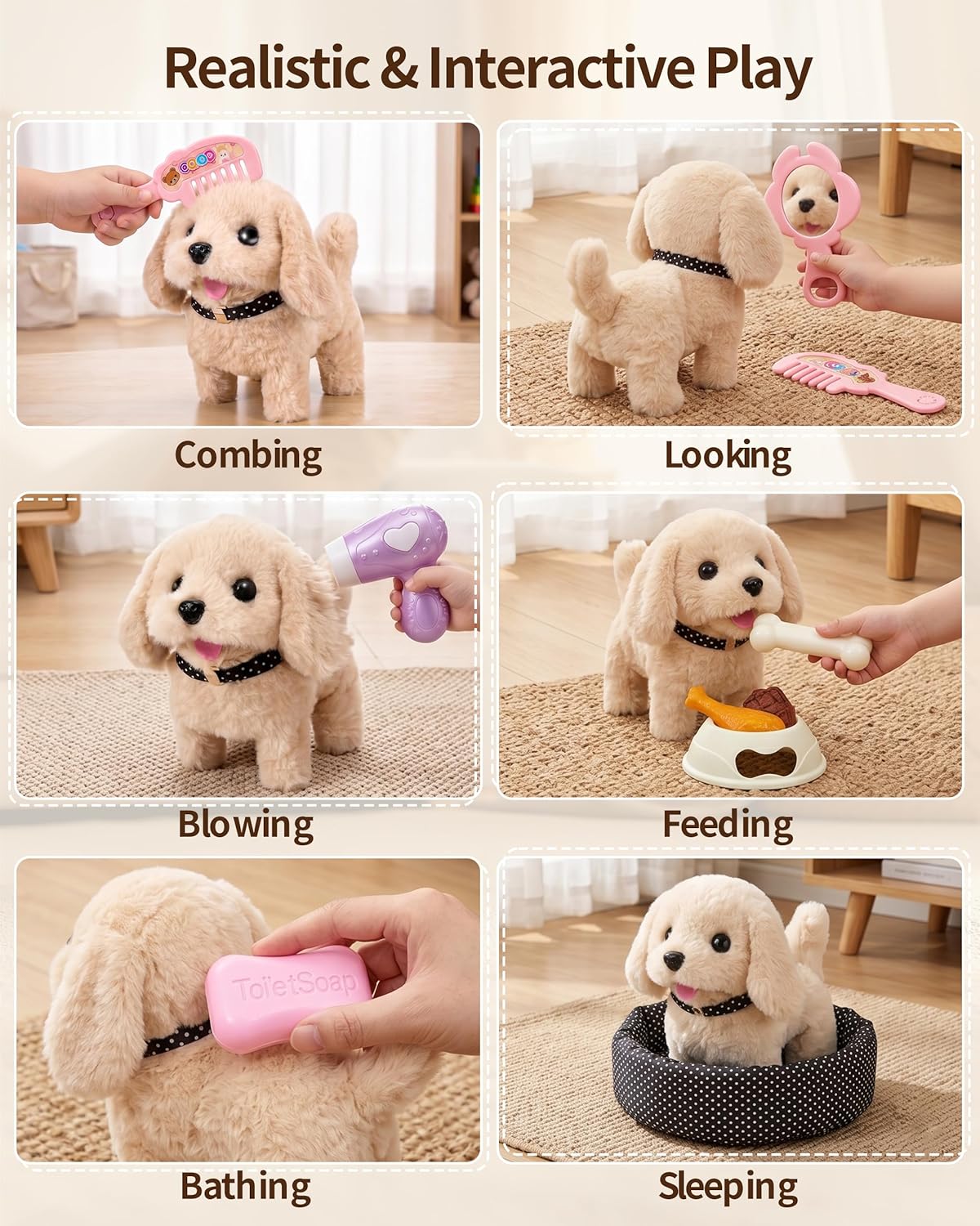 23 piezas de juguetes para perros para niñas, juguetes interactivos...