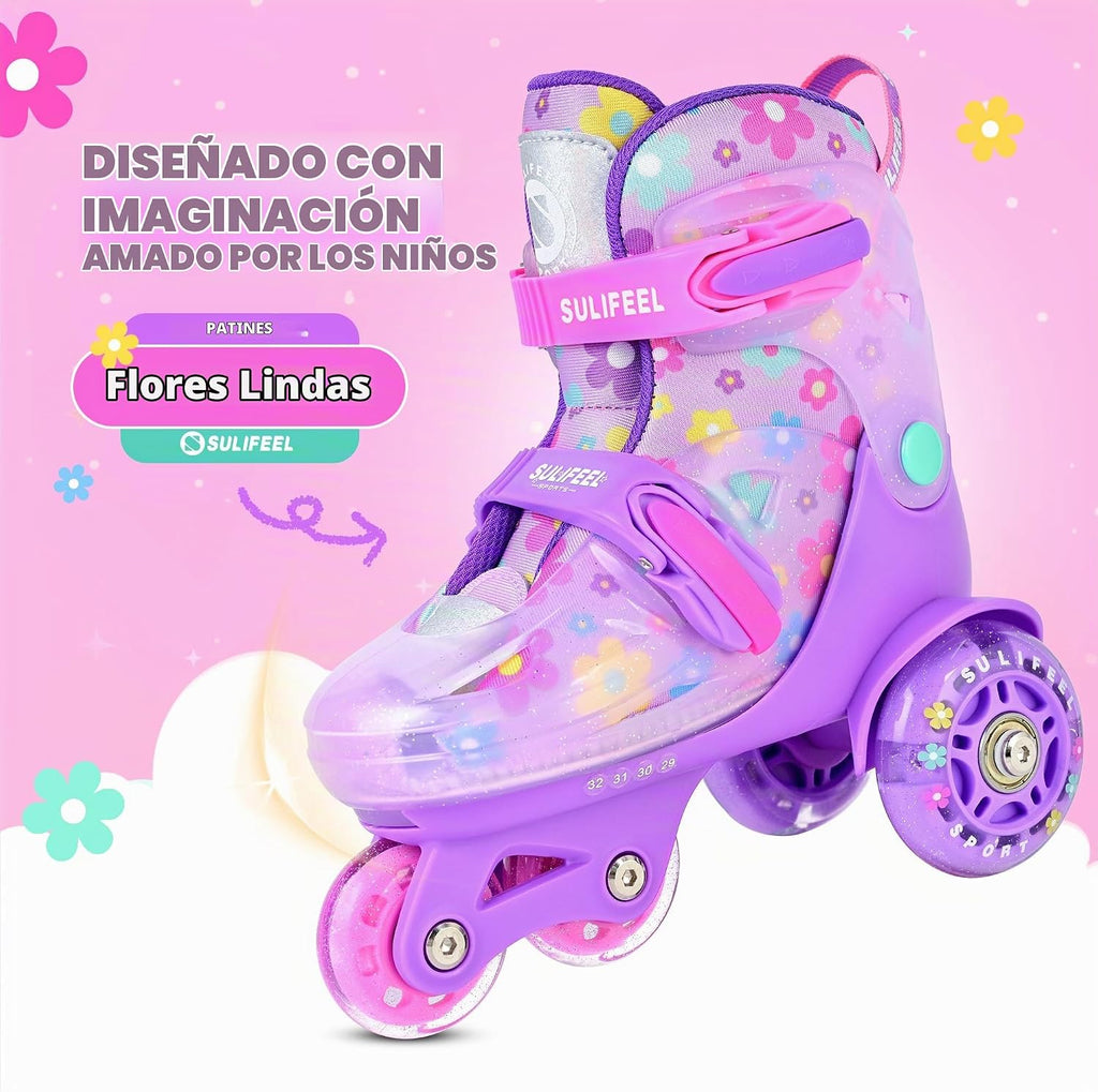 SULIFEEL Patines de Ruedas Ajustables para Niñas Niños Infantiles,...