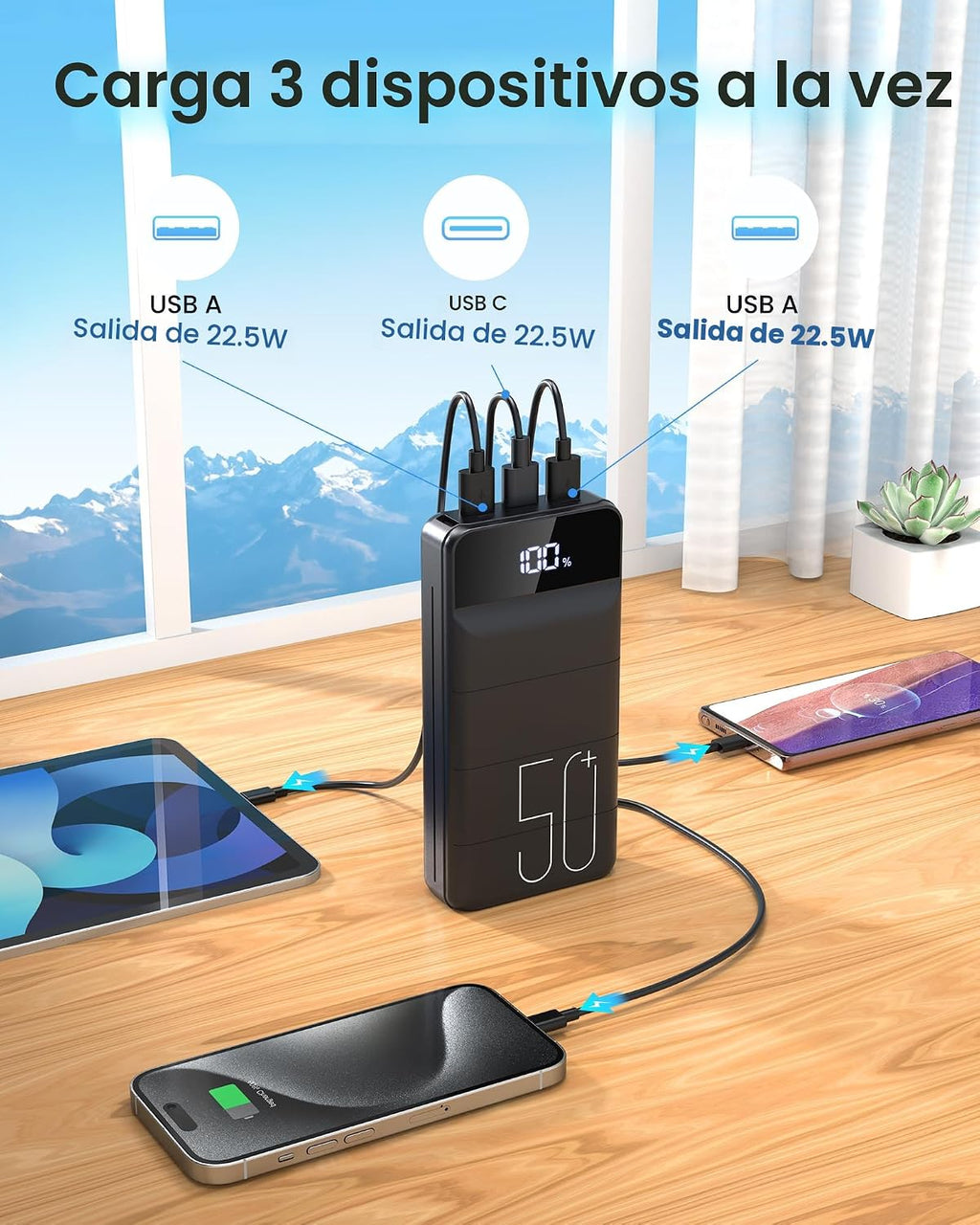 LOOPEAK Power Bank - Cargador portátil de carga rápida de 50000 mAh...