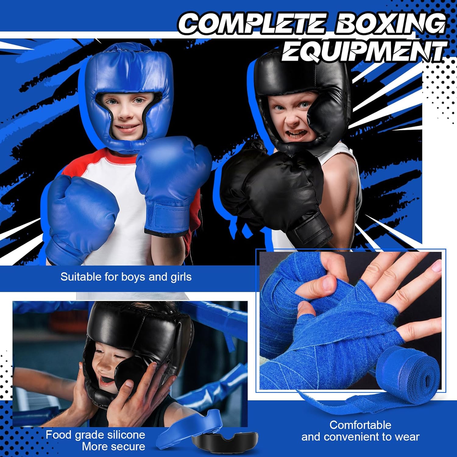 Kanayu Juego de 12 piezas de equipo de boxeo para niños principiant...