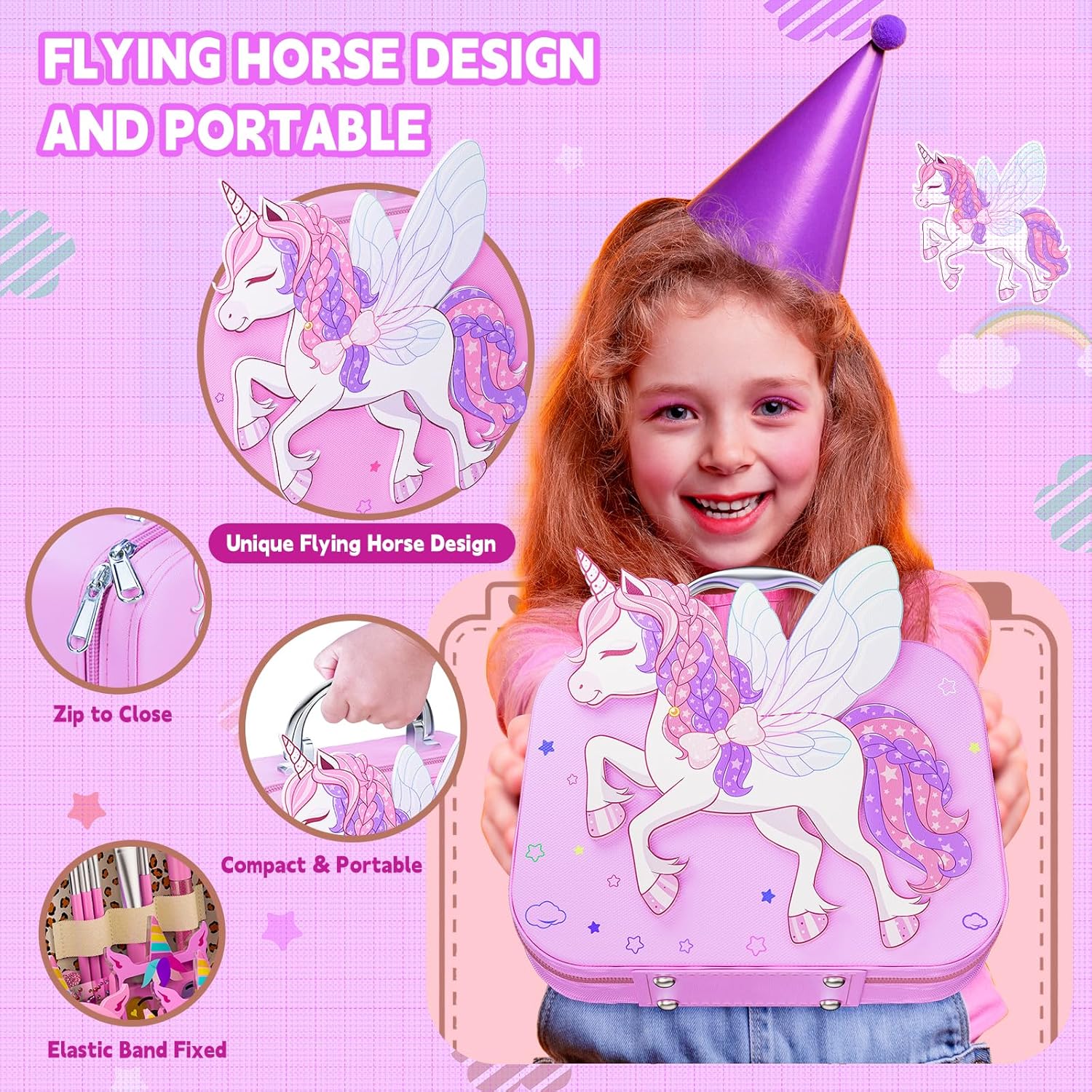 Beayuck Juego de maquillaje para niñas - Juego de juguetes de maqui...