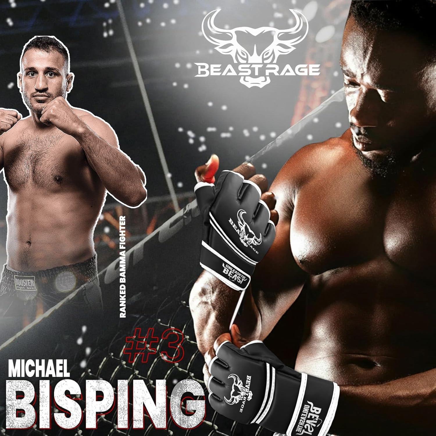 BEAST RAGE Guantes de artes marciales para hombres y mujeres, guant...
