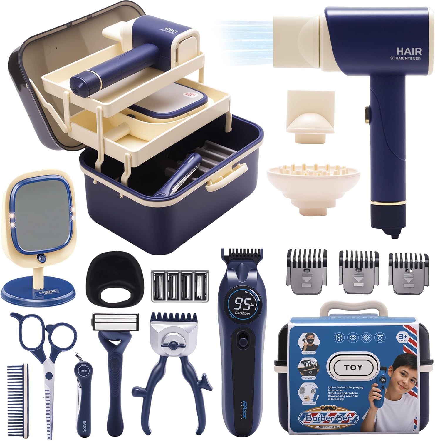 Juguetes de simulación para niños, kit de afeitado para niños peque...