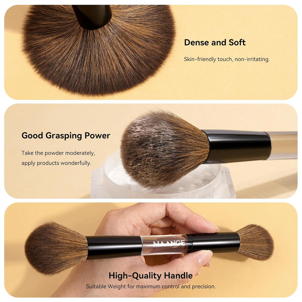 MAANGE Juego de 7 pinceles para maquillaje con bolsa, brochas de ma...