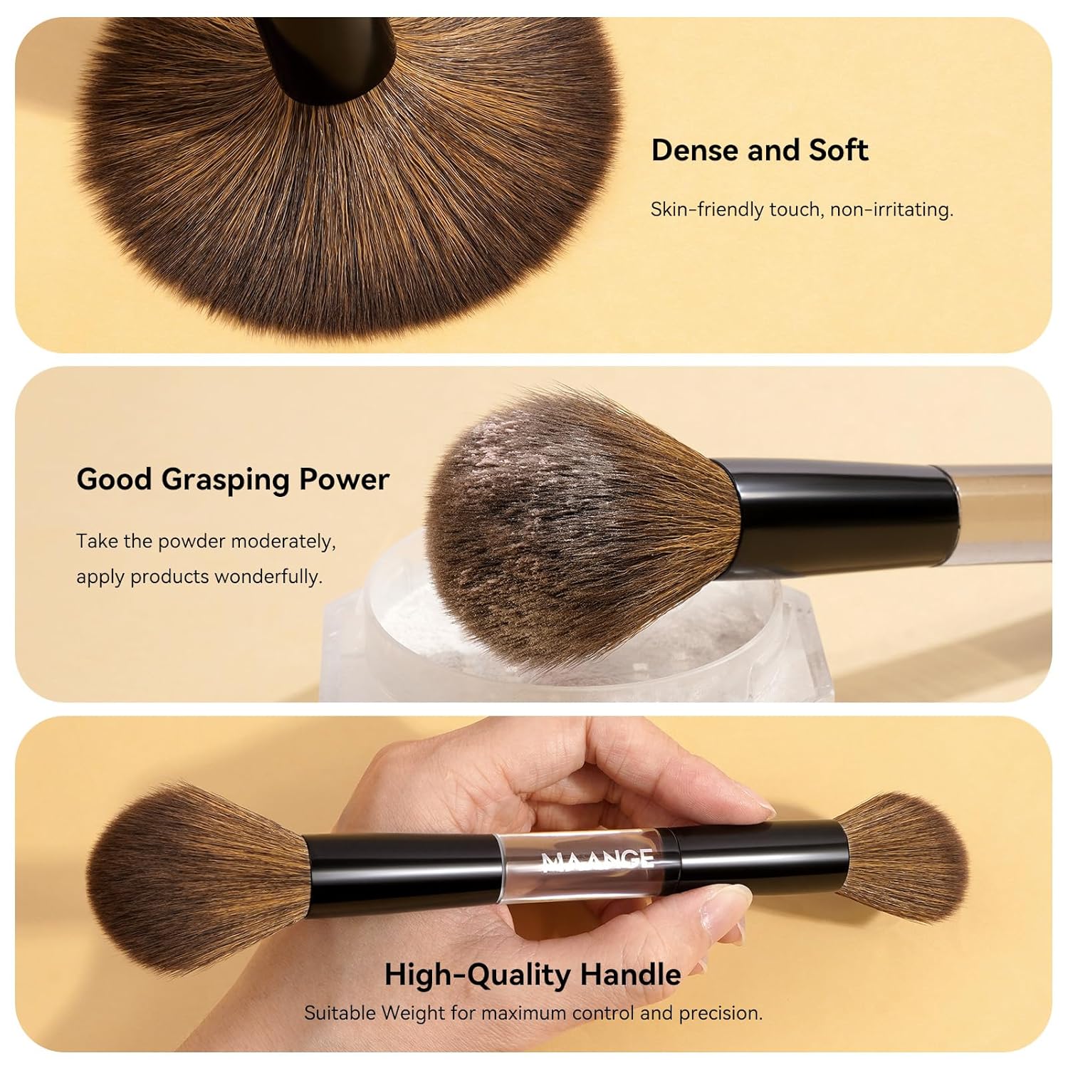 MAANGE Juego de 7 pinceles para maquillaje con bolsa, brochas de ma...