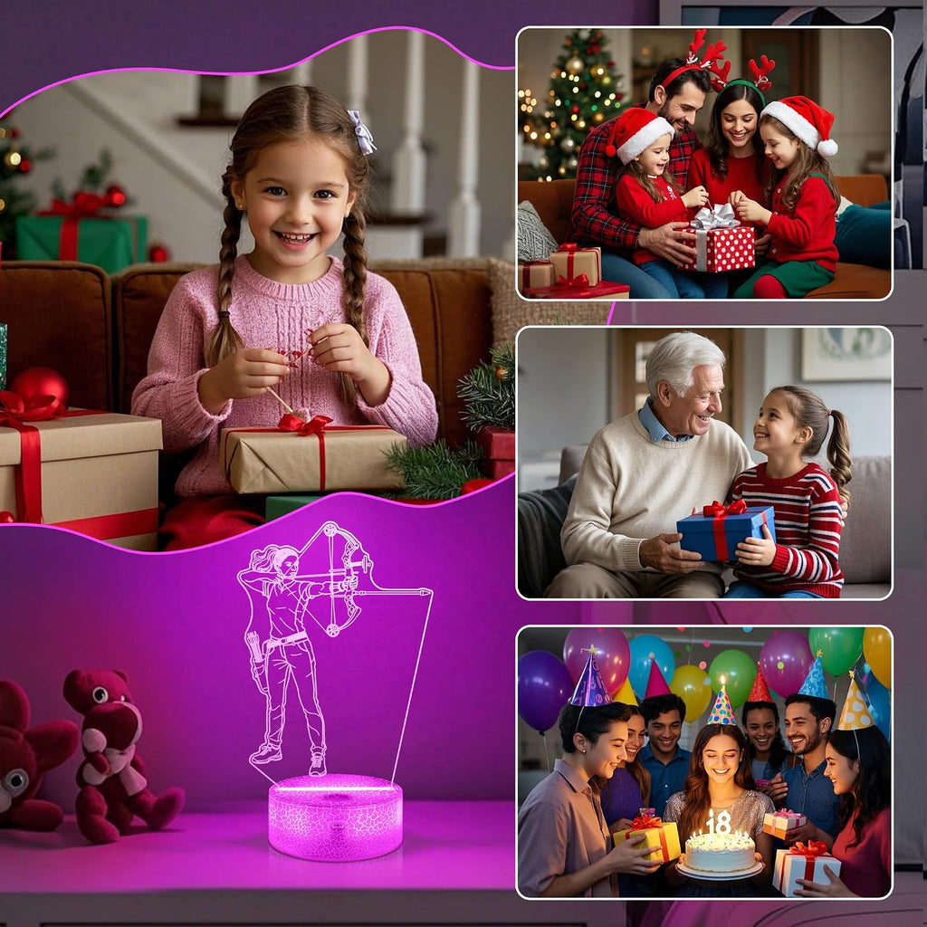 Lámpara de Ilusión 3D de Luz Nocturna para Atletas Femeninas con Co...