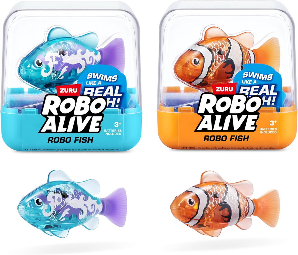 ZURU Robo Alive, Robo Fish Series 3 - Peces robóticos que nadan y s...