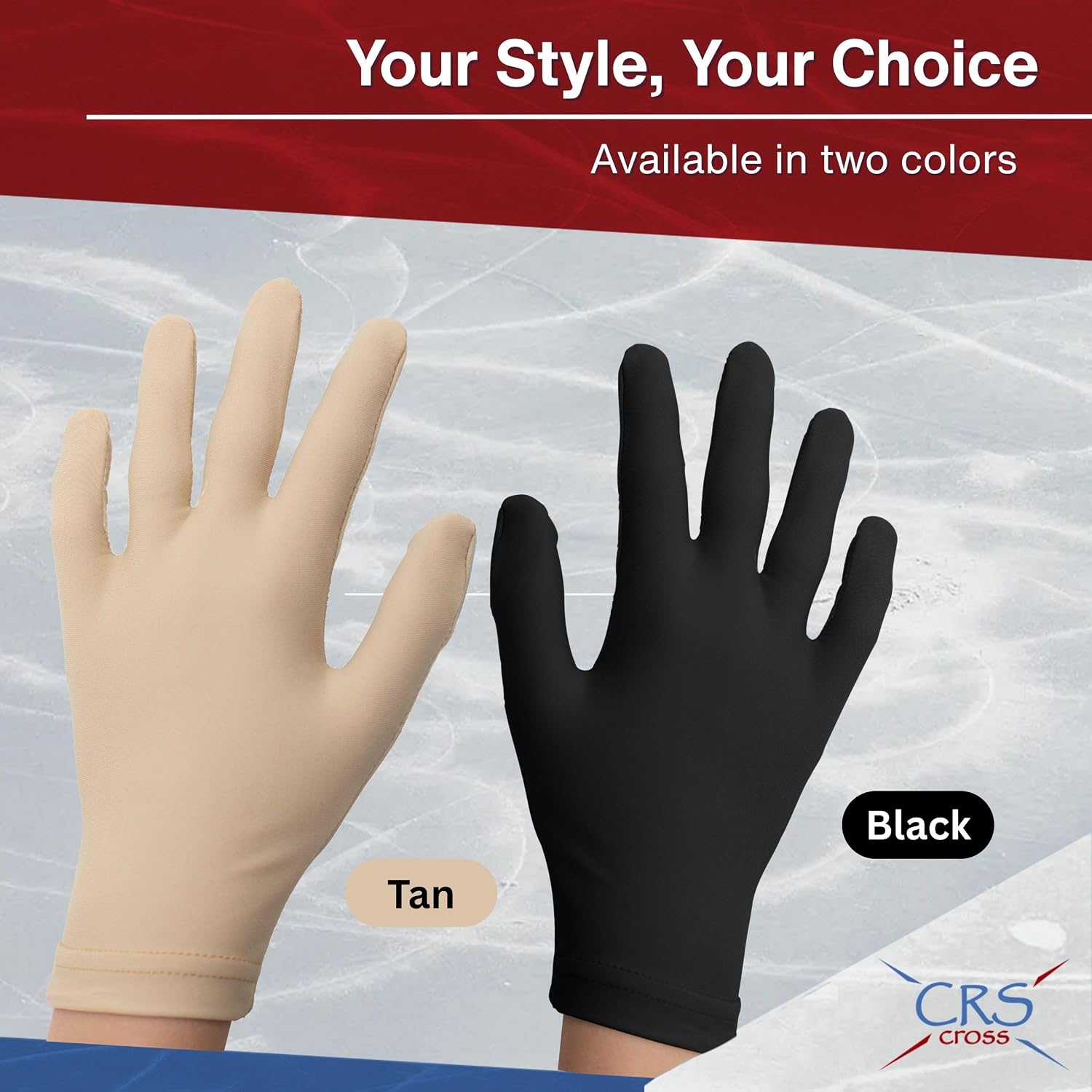 CRS Cross Competition Figure Skating Gloves | Fitted Stretch Spande...