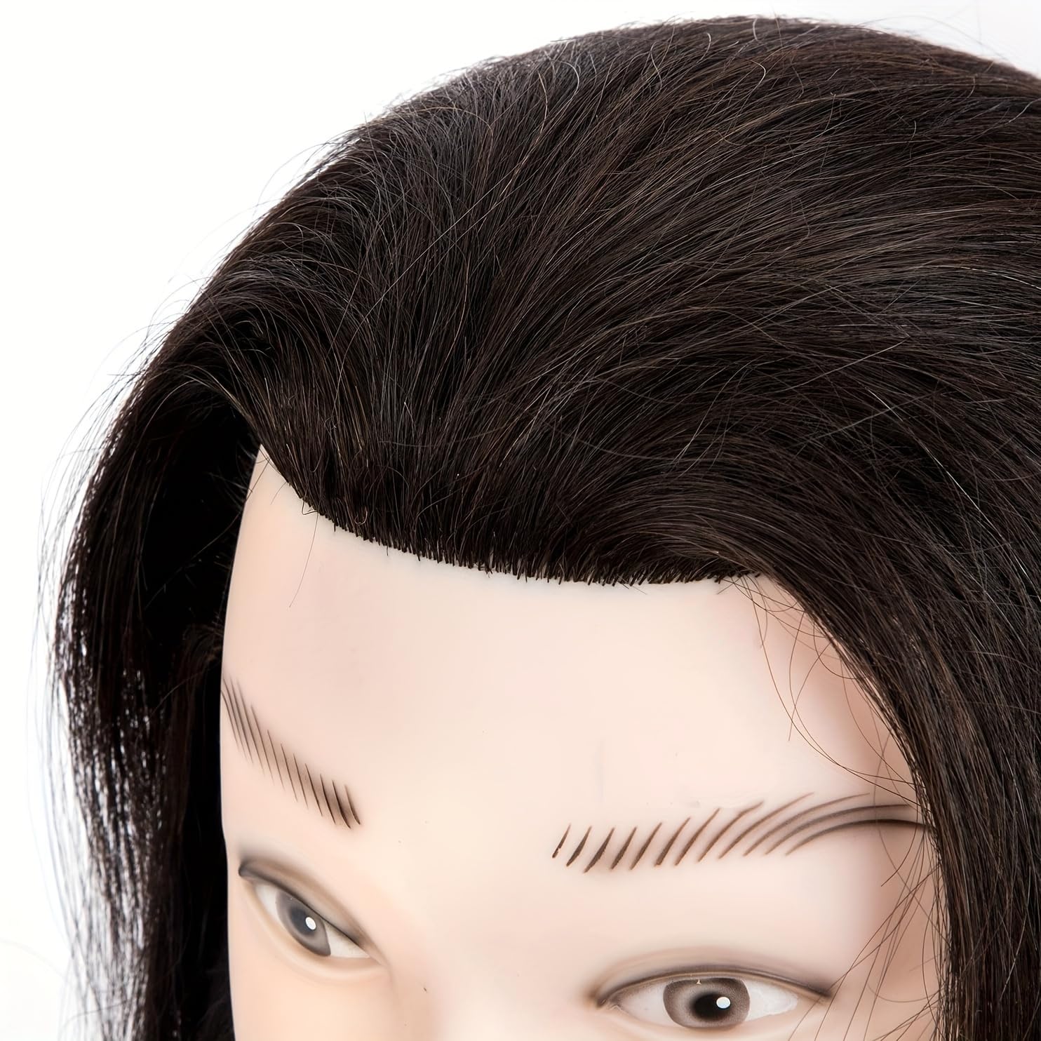 Yiifiulyn Cabeza de maniquí de cabello humano, para estudiantes de...