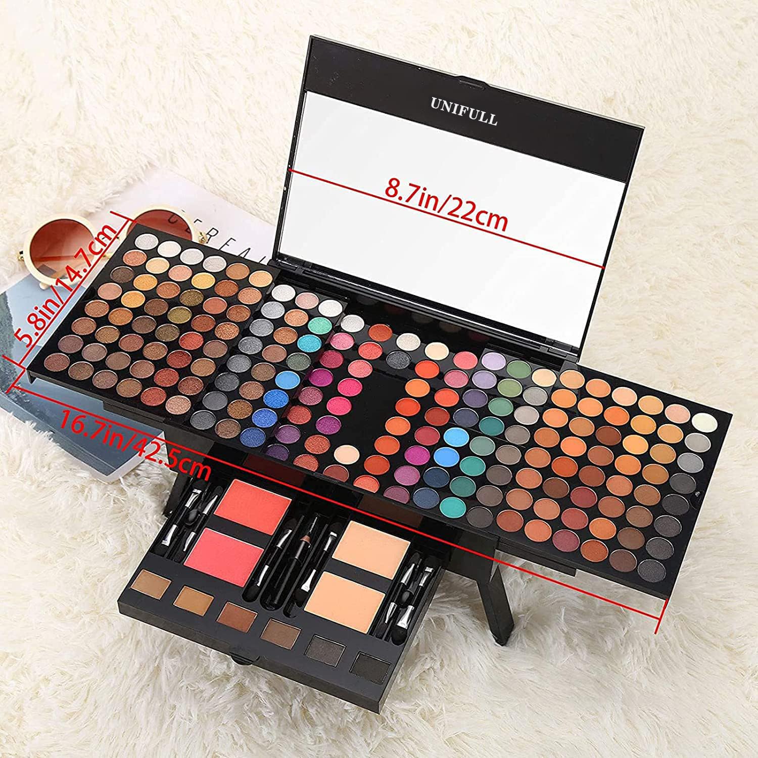 UNIFULL Juego de maquillaje de 190 colores, kit de maquillaje profe...