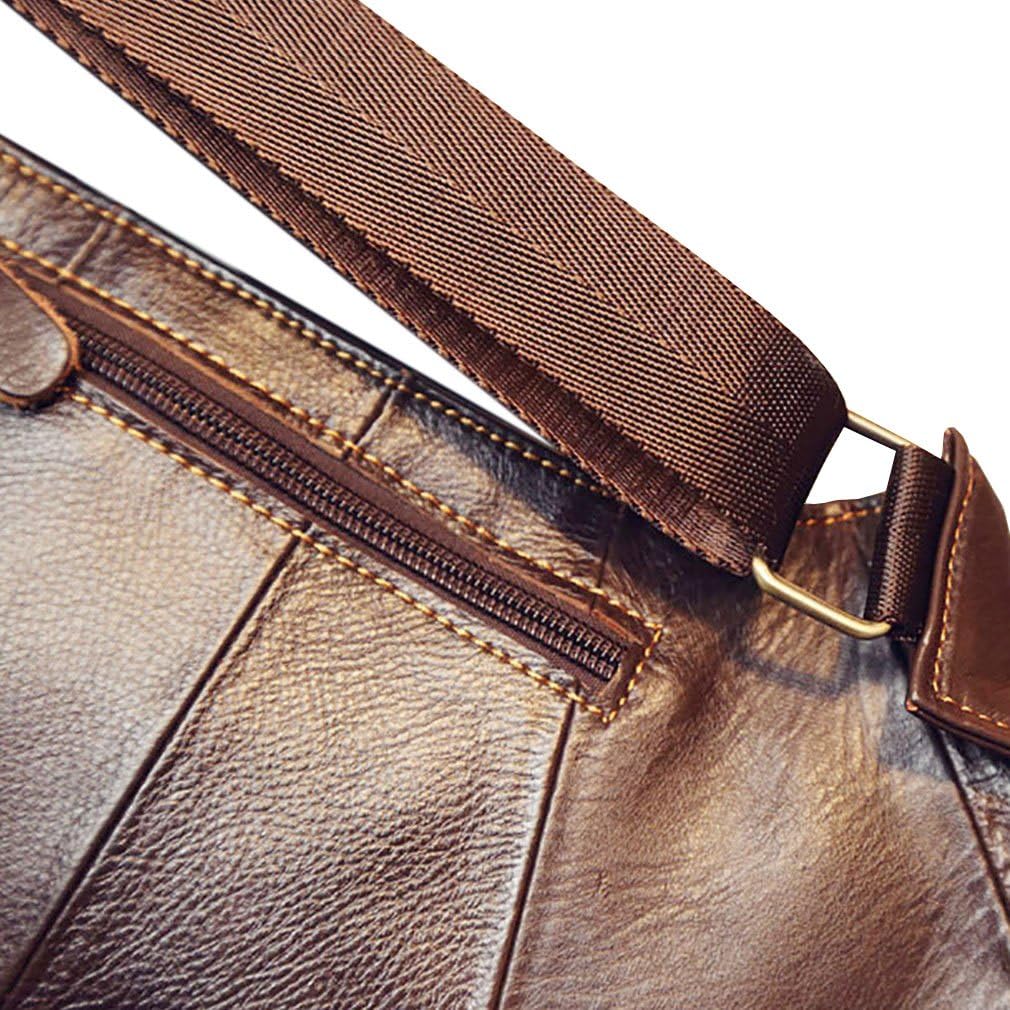Mochila de Cuero Hebetag, Bandolera Cruzada para Hombres y Mujeres,...