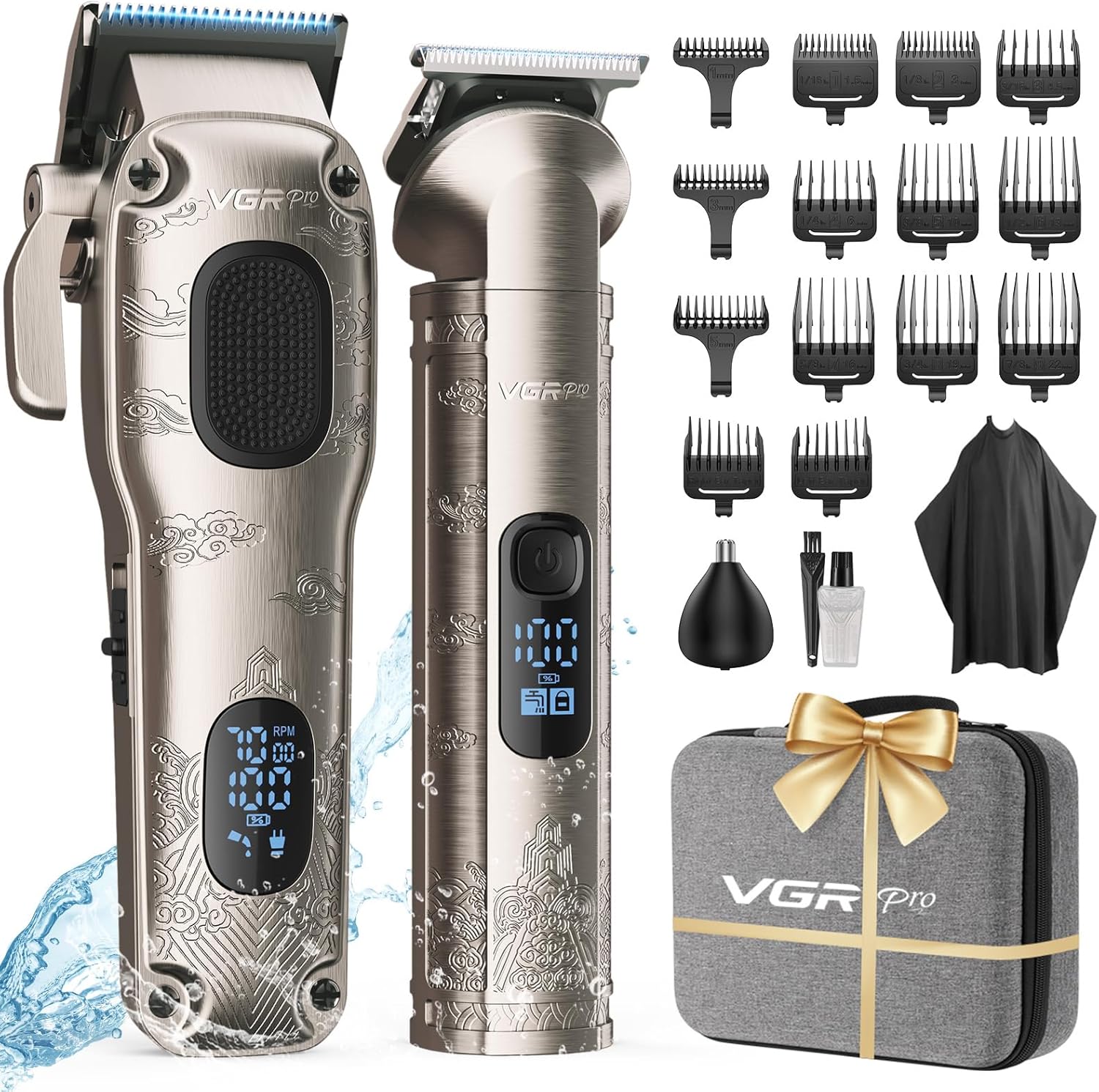 VGRPRO Cortapelos para hombres profesionales, cortapelos inalámbric...