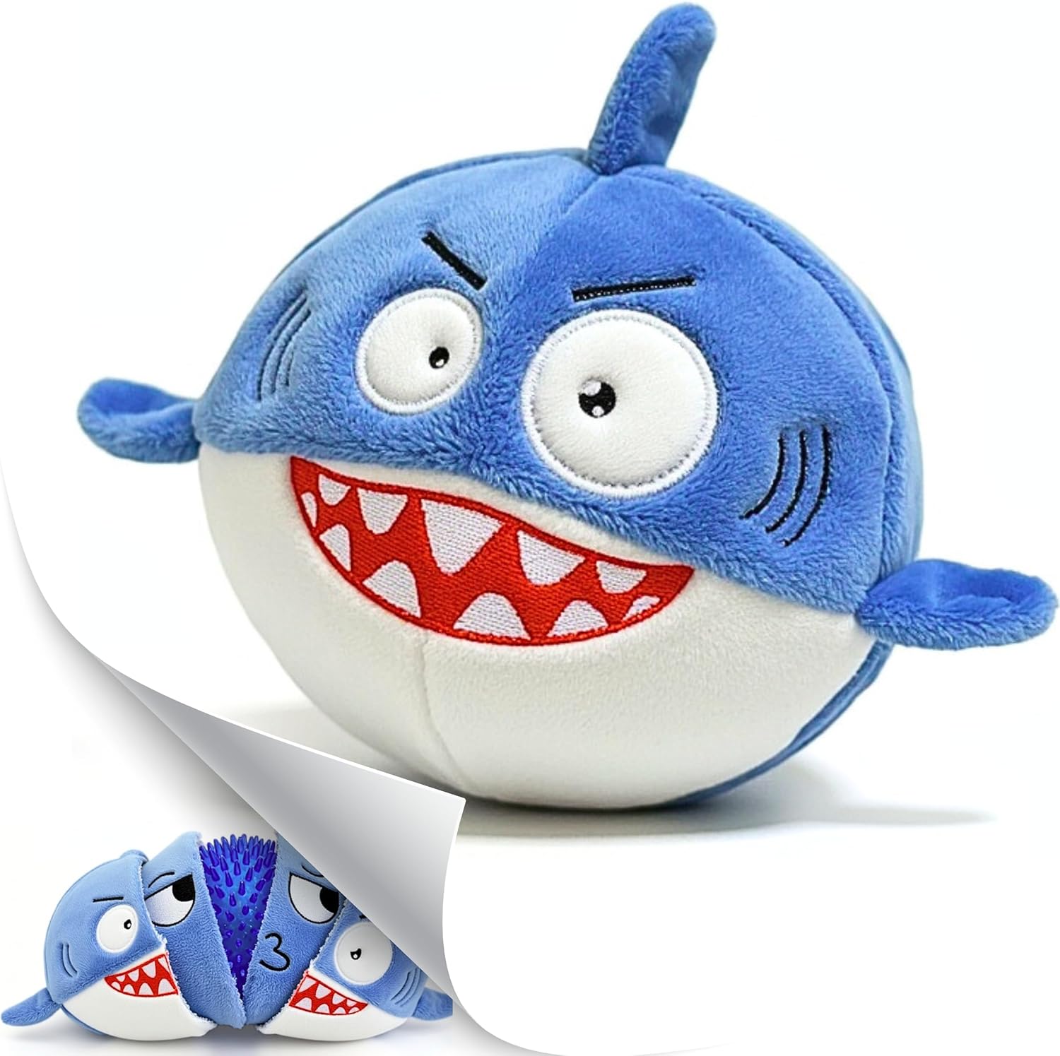 PeppyPawz - Sharky - Juguete masticable de peluche 3 en 1 para perr...